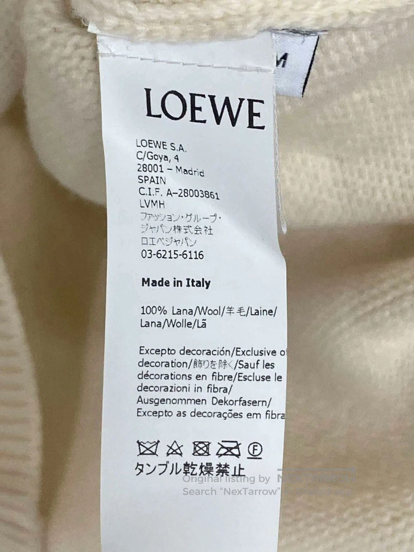 Loewe LOEWE Cream Rhinestone Sweater. Size US M / EU 48-50 / 2 - 5 Thumbnail