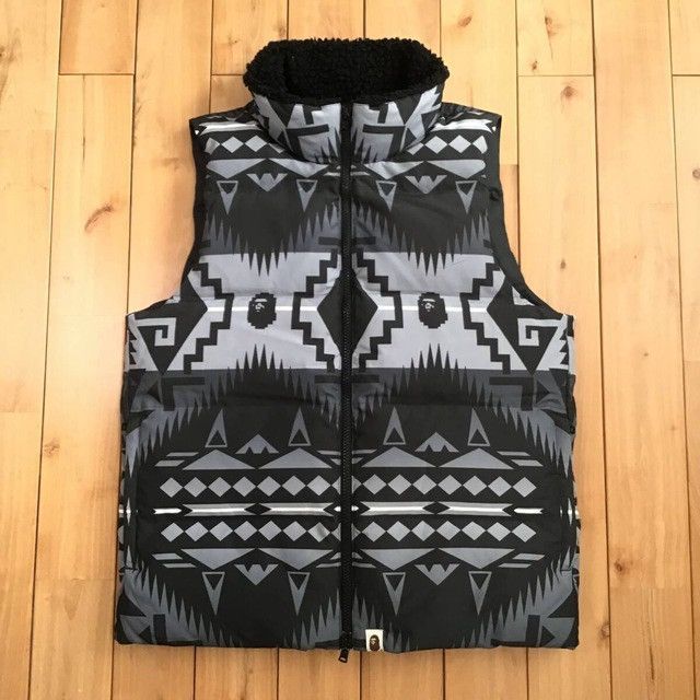 Bape × Nigo BAPE NATIVE Pattern Puffer Down Vest a bathing ape NIGO Size US S / EU 44-46 / 1 - 1 Thumbnail