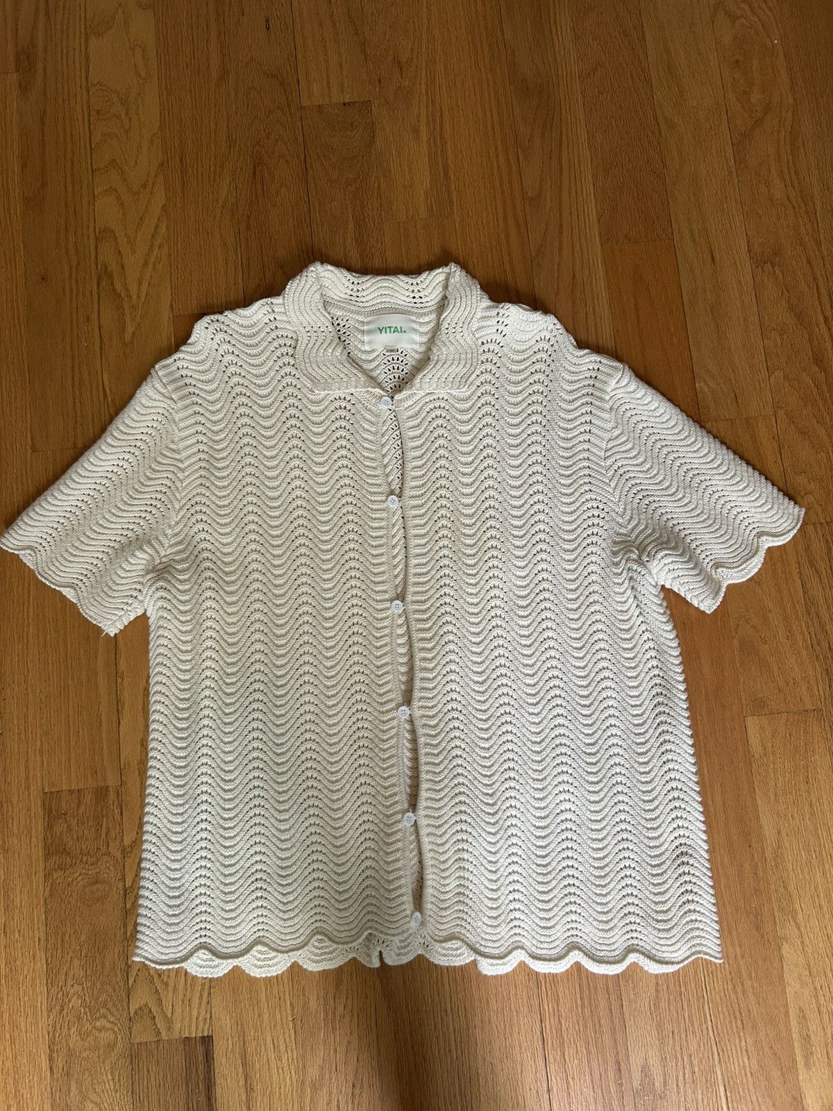 YITAI Yitai Shale Stitch Button Up White/Cream (Mens M) Size US M / EU 48-50 / 2 - 1 Thumbnail