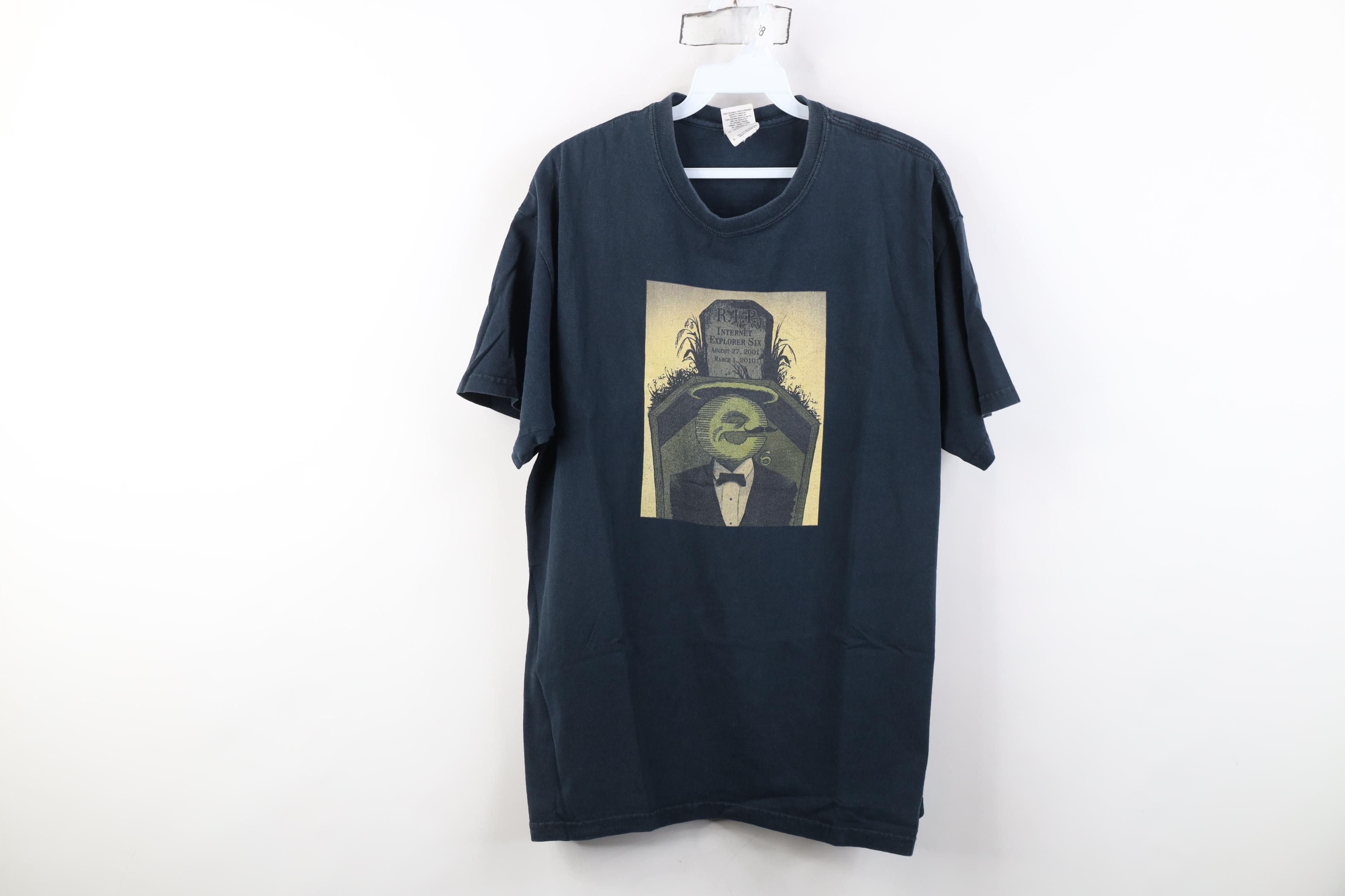 Vintage Vintage Y2K RIP Microsoft Internet Explorer 6 Parody T-Shirt Size US L / EU 52-54 / 3 - 1 Thumbnail