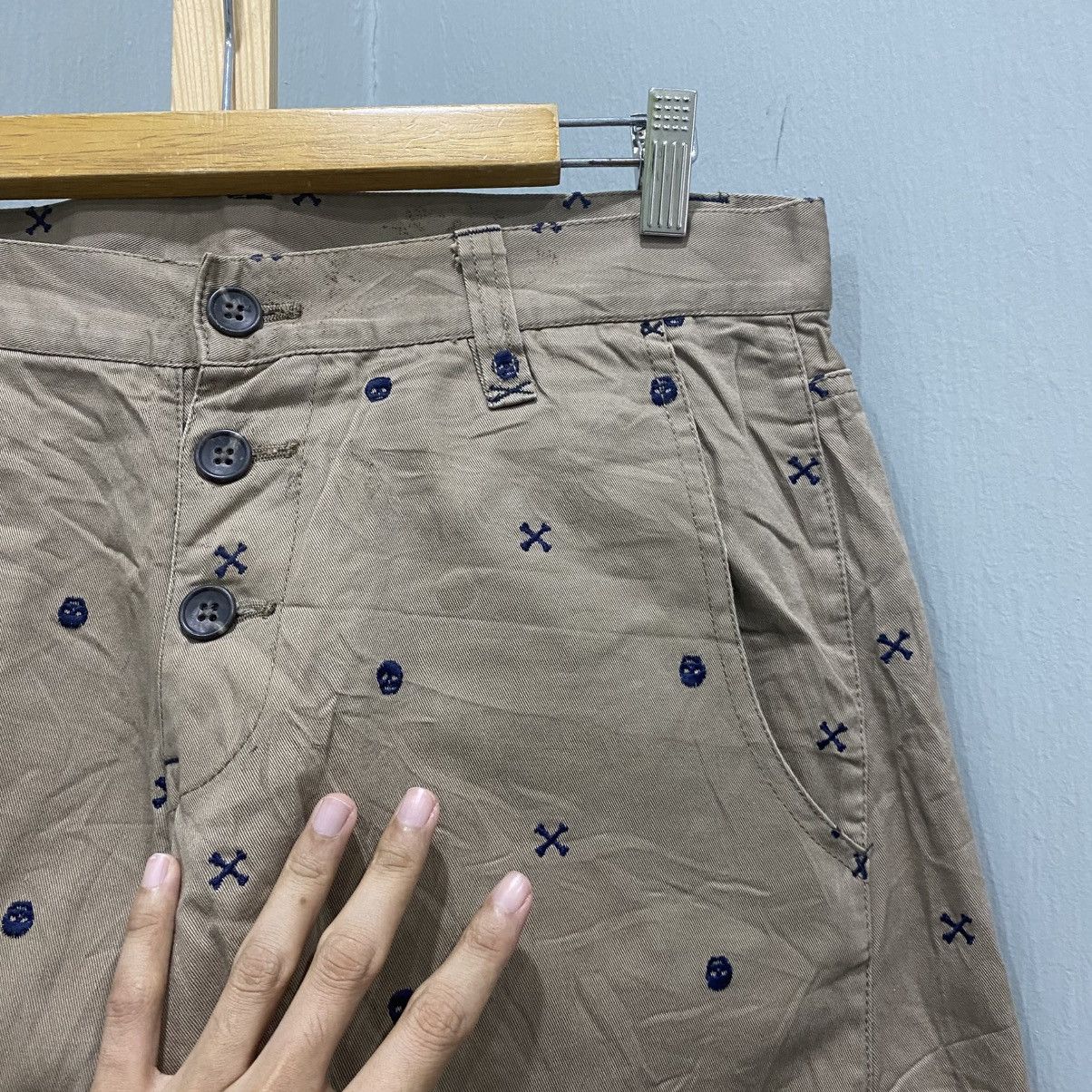 PPFM Archive PPFM Skull & Cross Embroidery Chino Japanese Brand Size US 32 / EU 48 - 10 Thumbnail