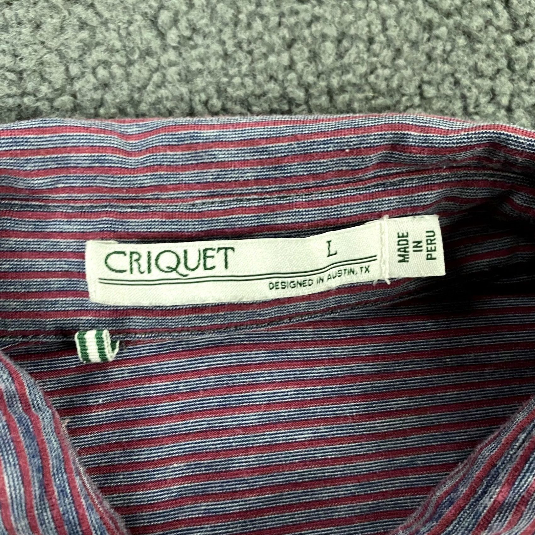 Vintage Criquet Mens Polo Shirt Large Striped Cotton Blend Performance Golf Shirt Mens Polo Striped Cotton Blend Golf Size US L / EU 52-54 / 3 - 3 Thumbnail