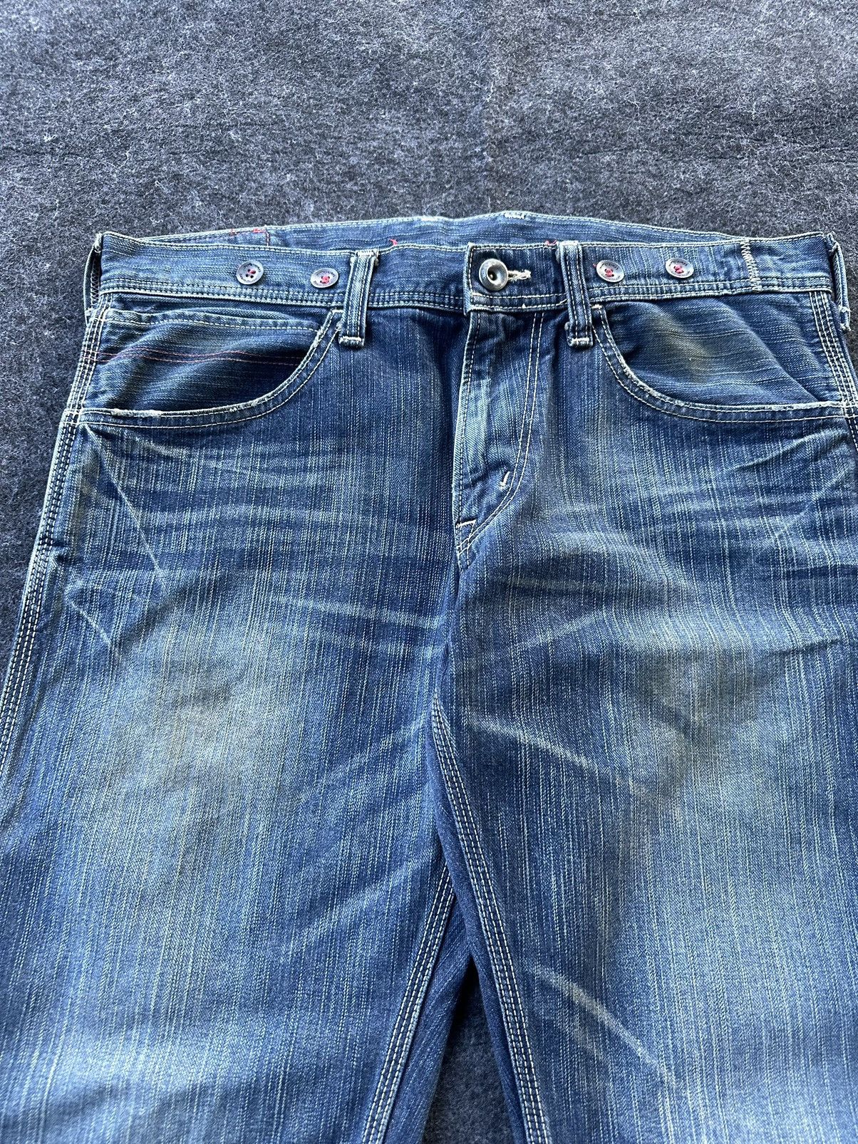 Edwin Vintage Edwin 503 Blue Trip Denim Jeans 34x32 D342 Size US 34 / EU 50 - 4 Thumbnail