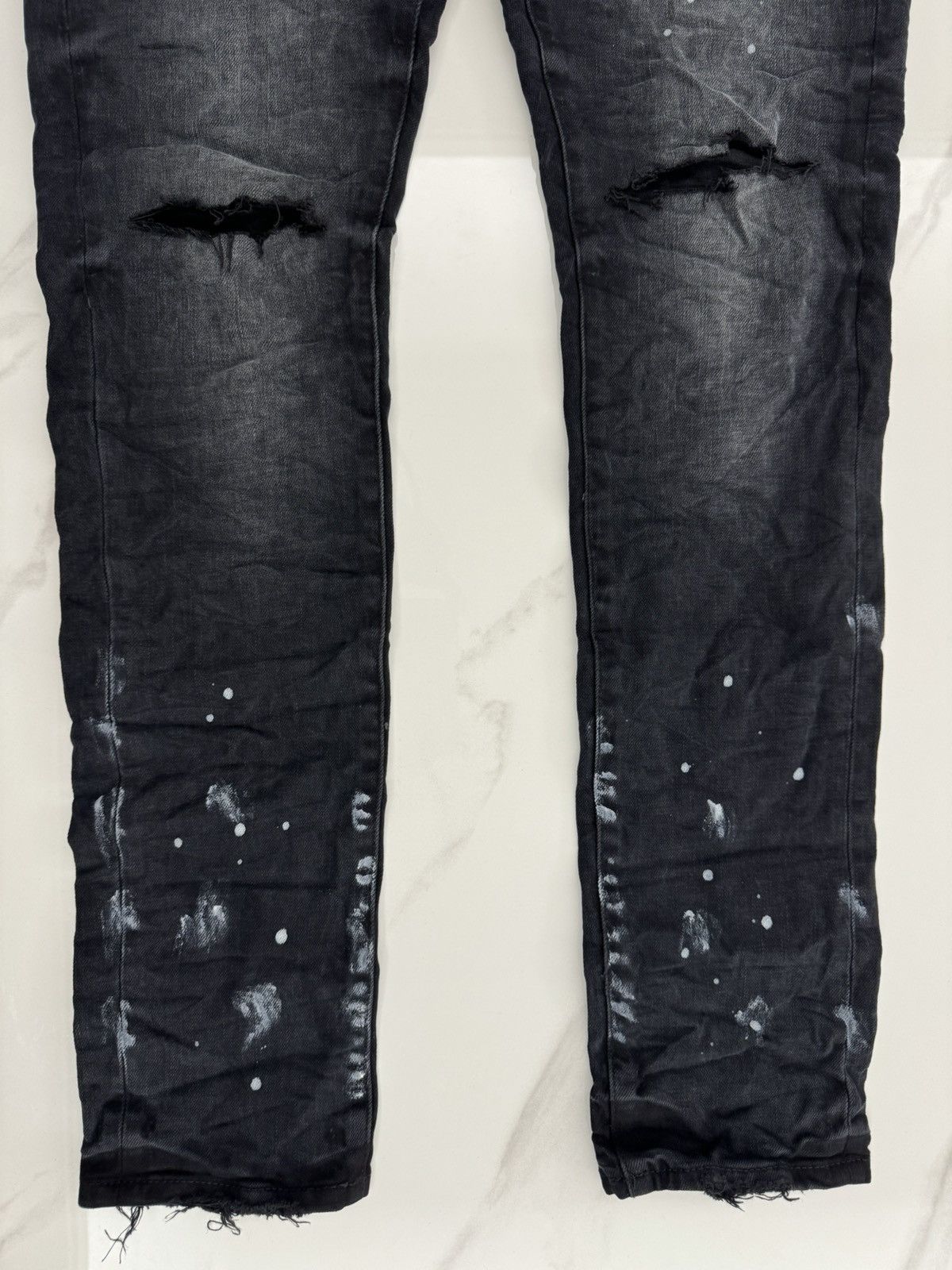Purple P001 Black Resin Knee Slit Size US 31 - 7 Thumbnail