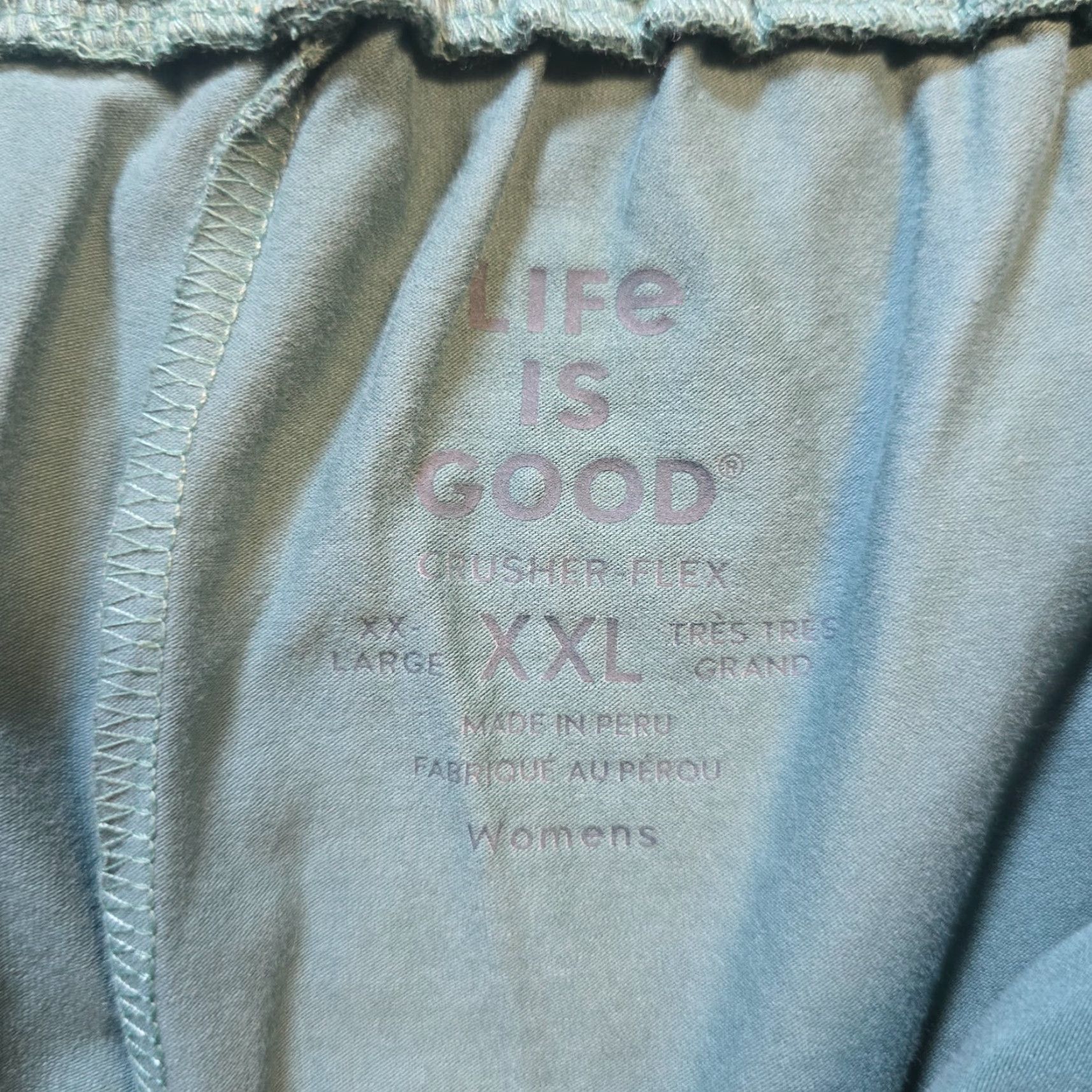 Life is Good Life Is Good Pants Women 2XL Green Crusher Flex Pull On Crop Lounge Casual Size 40" / US 18 - 4 Thumbnail