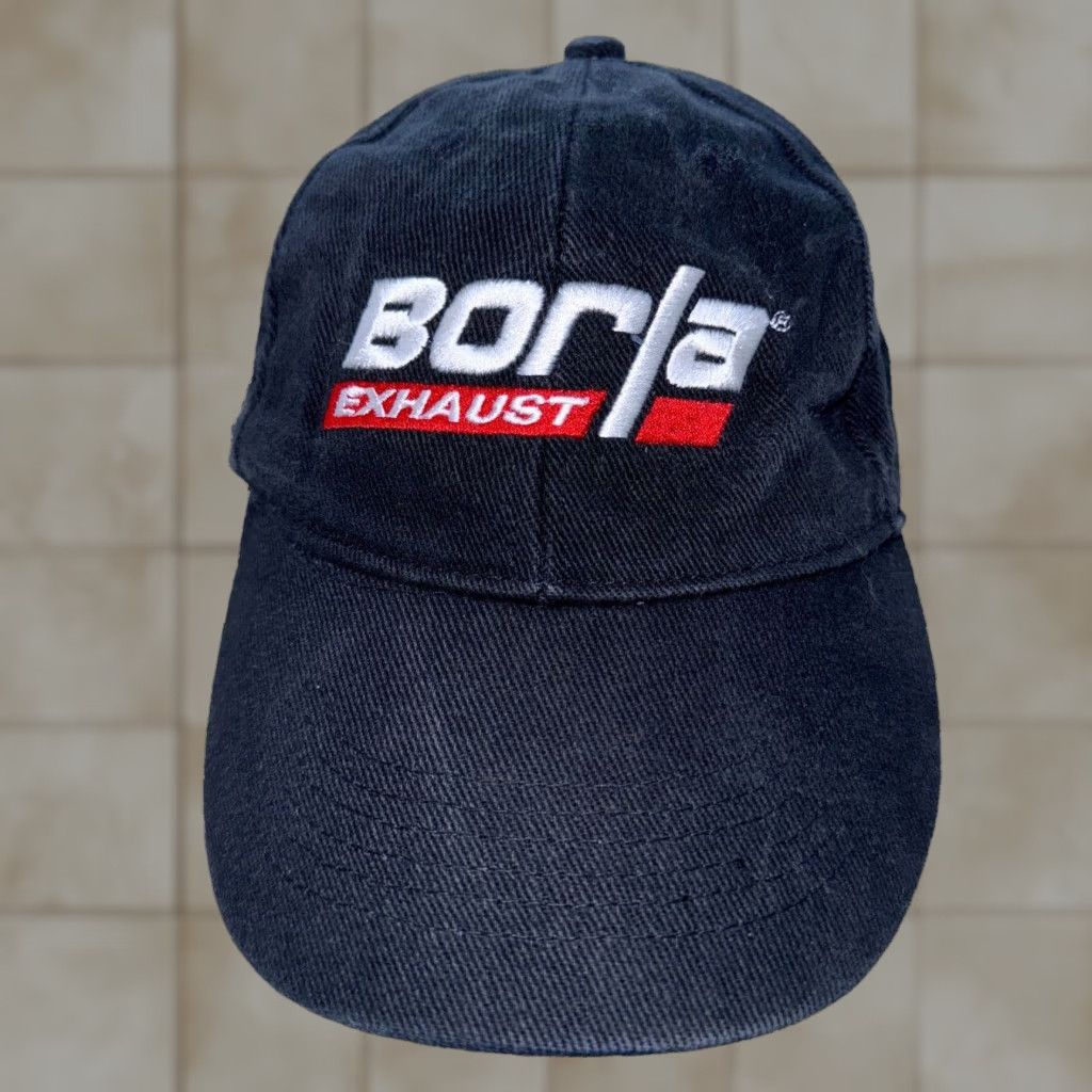 Vintage BORLA Exhaust Systems Black Snapback Hat Racing Cap, Adjustable, Cotton Canvas, Men, Logo, Lightweight, Breathable, Casual Cap Size ONE SIZE - 1 Thumbnail