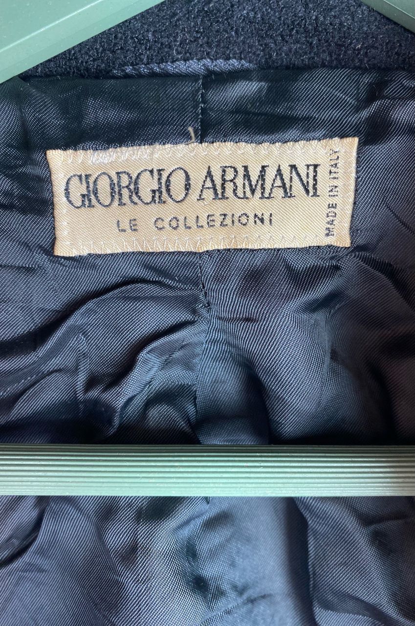 Giorgio Armani × Vintage Vtg 90s rare Giorgio Armani Le Collezioni long coat jacket Size US L / EU 52-54 / 3 - 6 Thumbnail