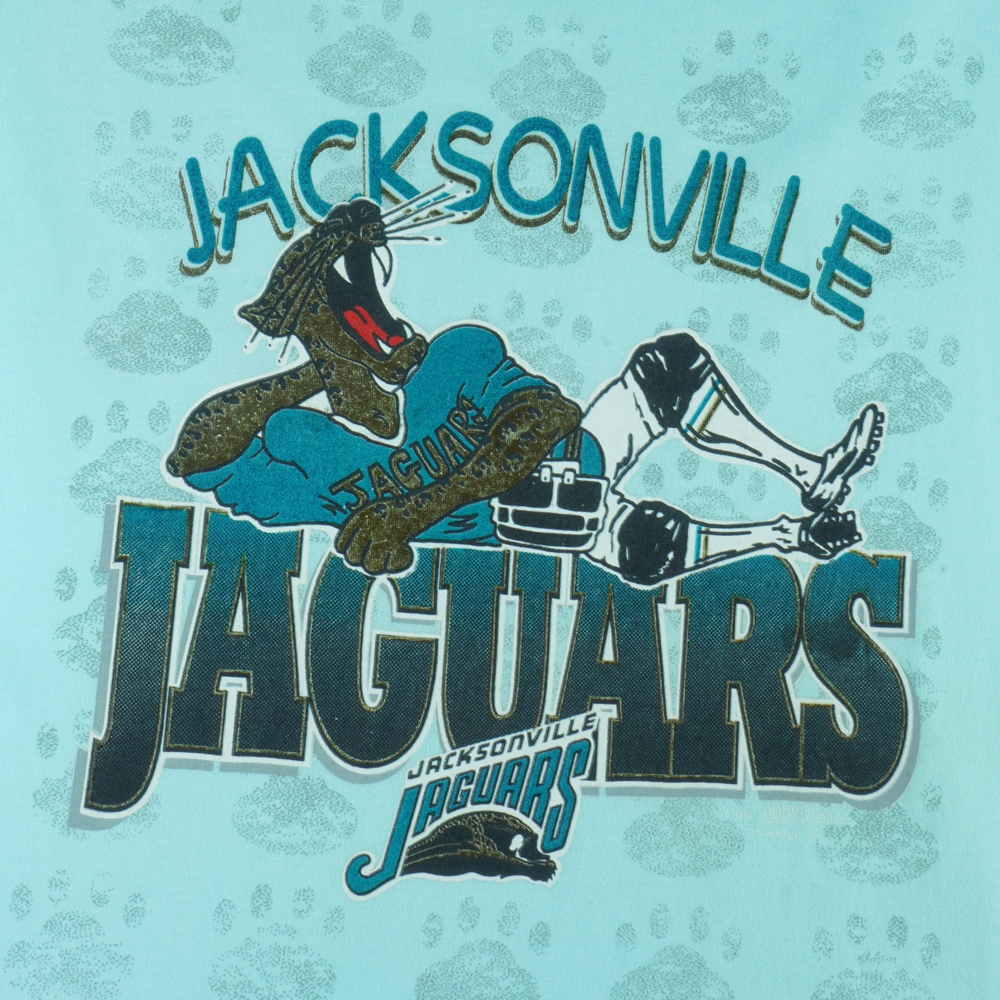 Jerzees NFL - Jacksonville Jaguars Spell-Out T-Shirt 1990s Size US L / EU 52-54 / 3 - 3 Thumbnail