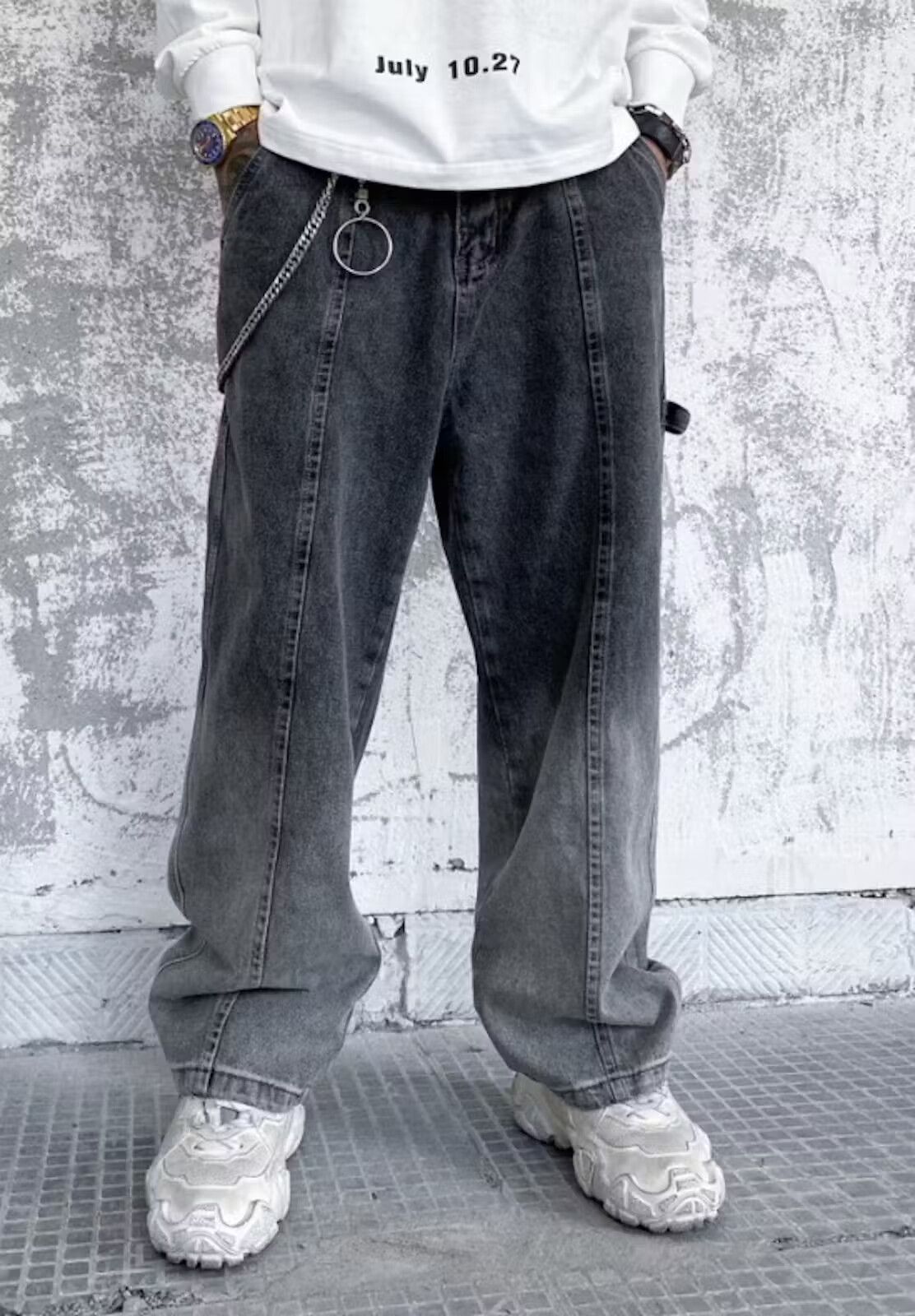 image of Vintage Gradient Denim Jeans in Grey, Men's (Size 32)