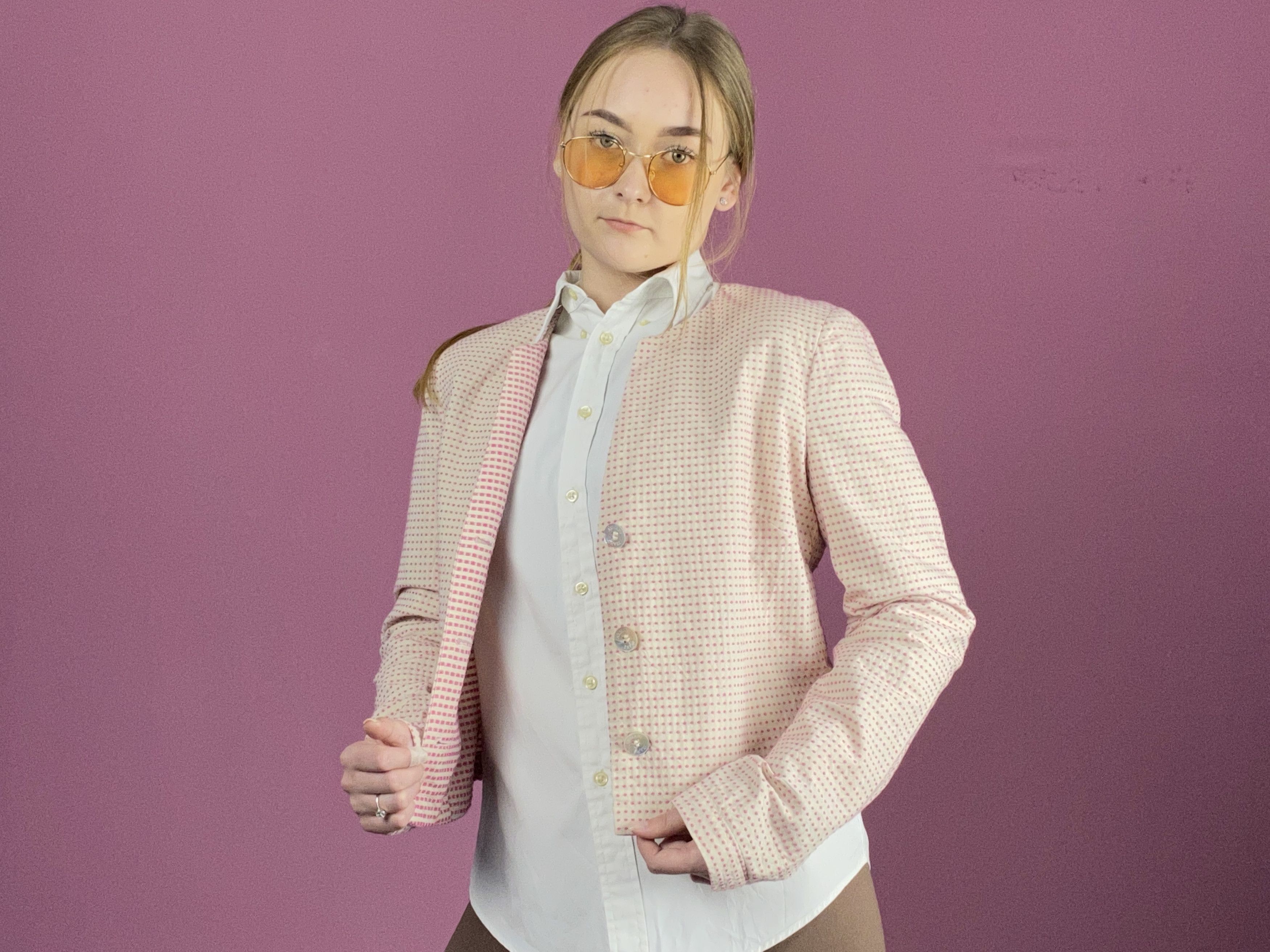 Armani Exchange × Giorgio Armani Armani Jeans Vintage Women's Polka Dot Blazer Jacket Size 42 Size M / US 6-8 / IT 42-44 - 4 Thumbnail
