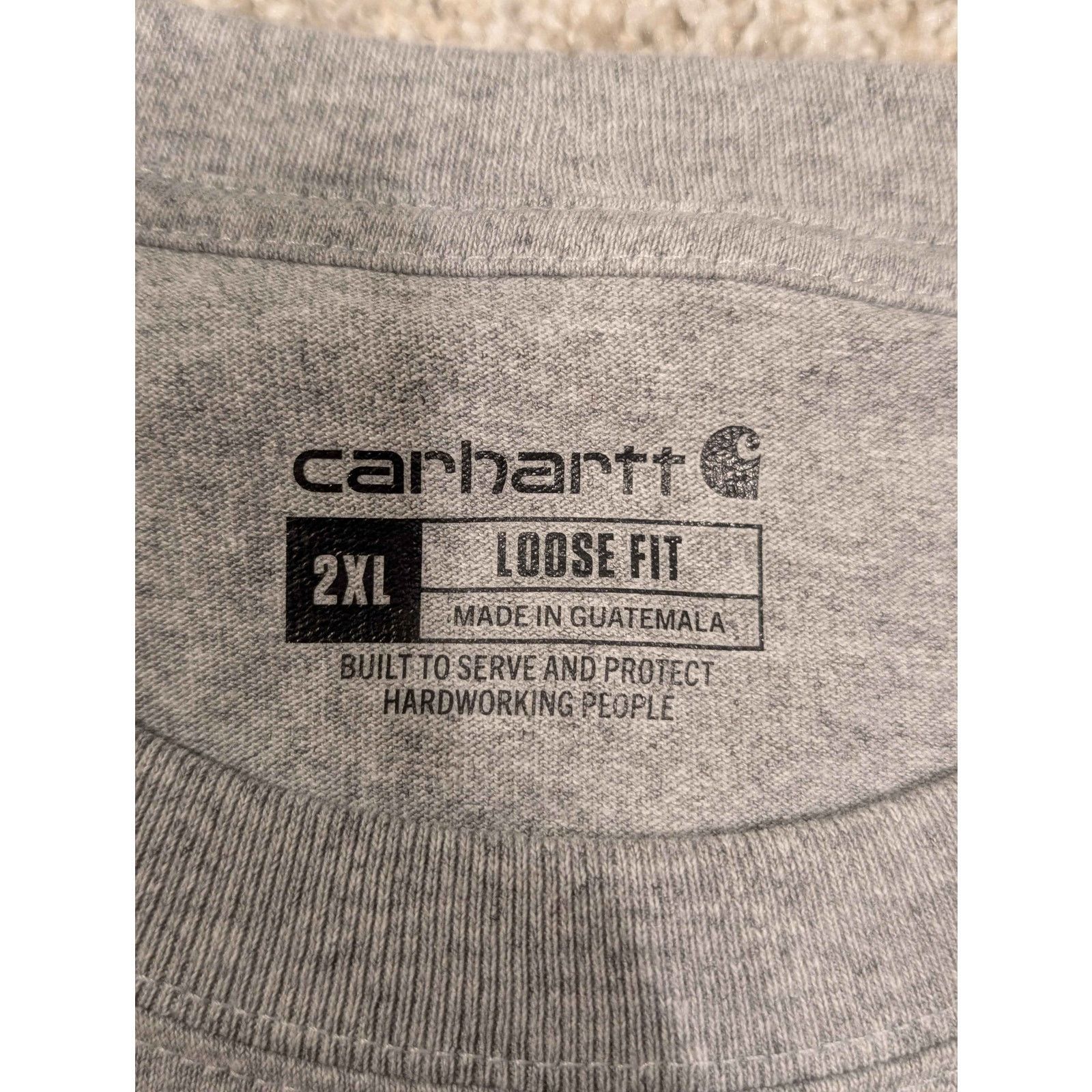 Carhartt Carhartt Pocket T Shirt Size 2XL Light Grey Loose Fit Size US XXL / EU 58 / 5 - 3 Thumbnail