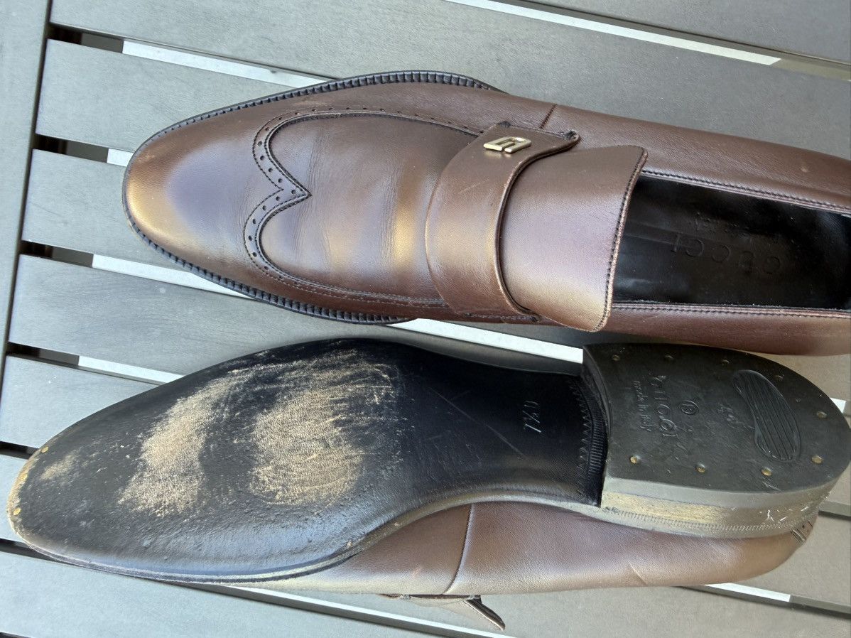 Gucci Gucci Brown Leather Wingtip Loafers Made in Italy Size 7.5 Size US 7.5 / EU 40-41 - 5 Thumbnail