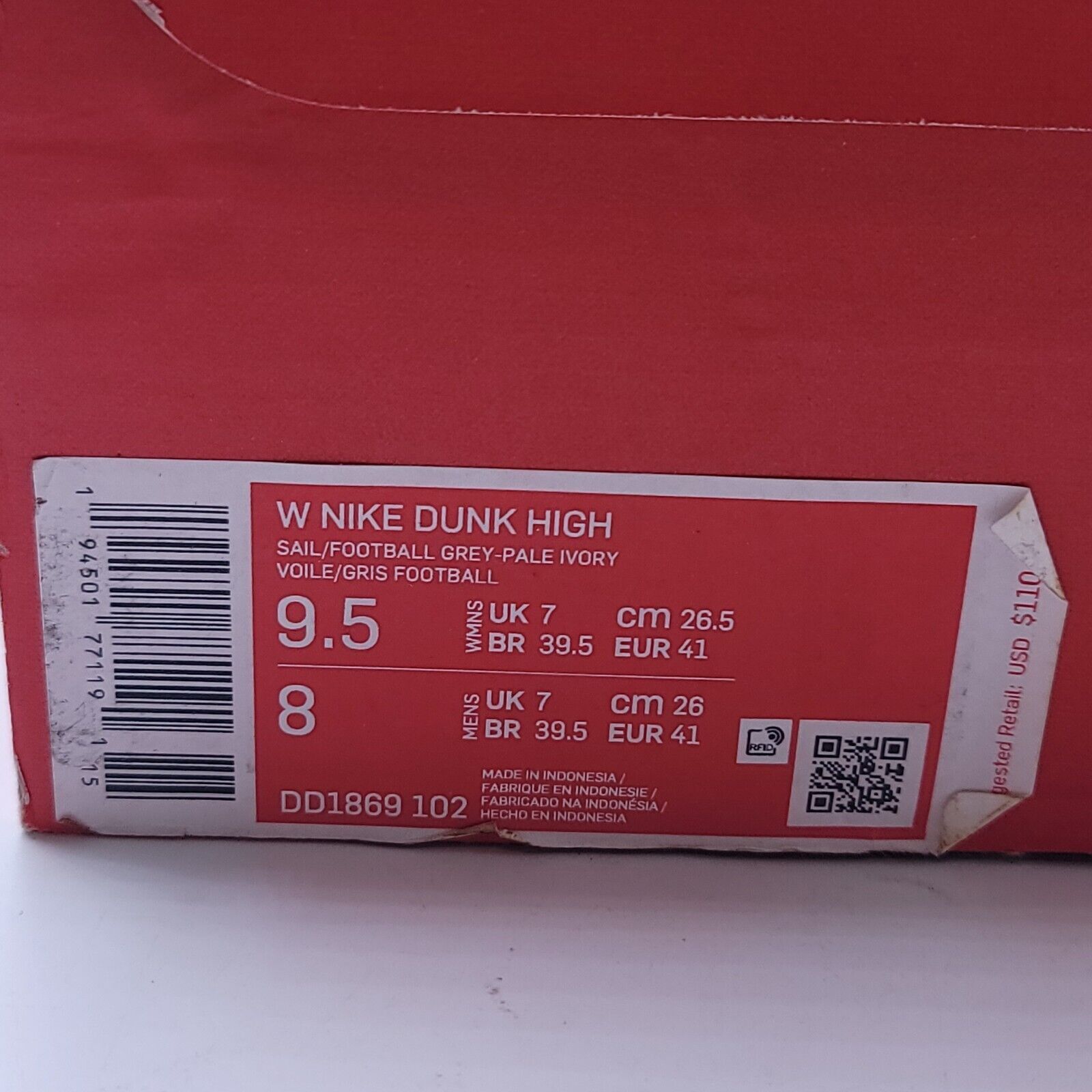 Nike Nike Dunk High Basketball Shoe Womens Size 9.5 DD1869-102 Size US 9.5 / IT 39.5 - 10 Thumbnail
