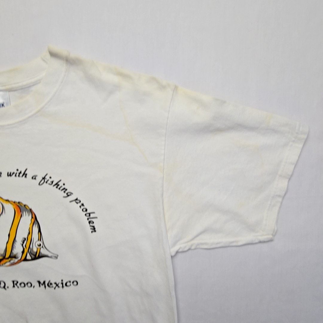 Vintage Vintage Fishing Village White L Xcalak Mexico Graphic Tee Size US L / EU 52-54 / 3 - 5 Thumbnail