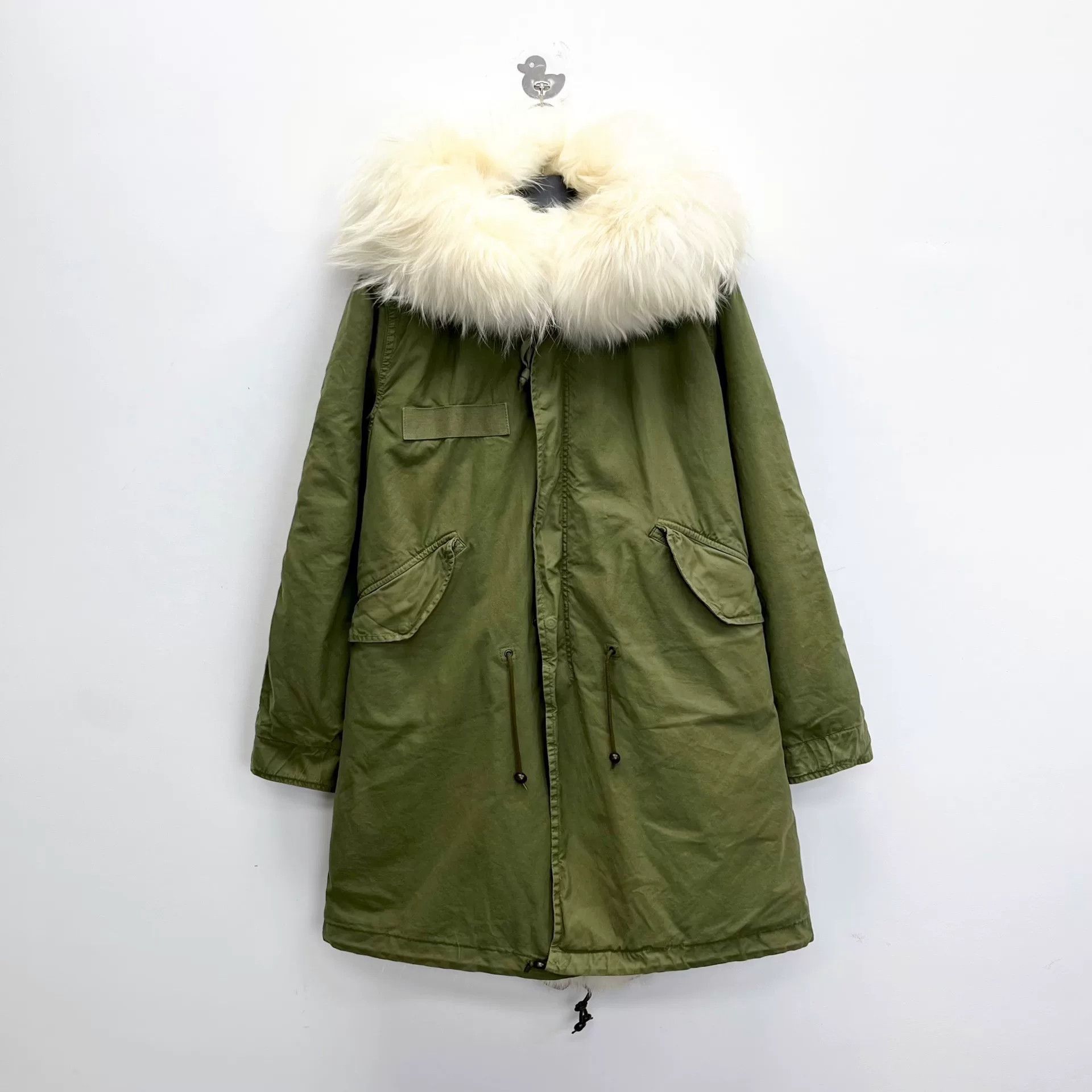 MR & MRS ITALY Mr&Mrs Military Green Fur Collar Coat Size M / US 6-8 / IT 42-44 - 1 Thumbnail