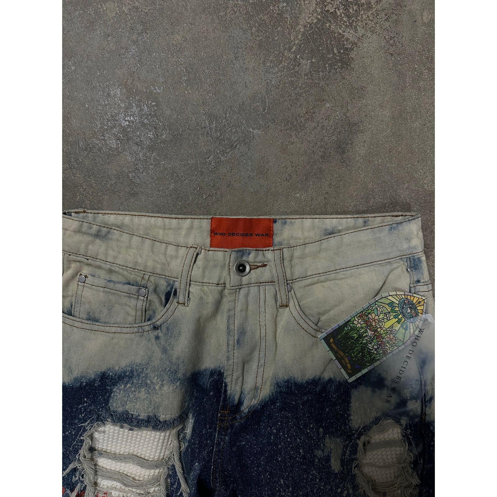 Who Decides War WDW Crimson Sky Bleached Denim Size 28 New Size US 28 / EU 44 - 2 Thumbnail