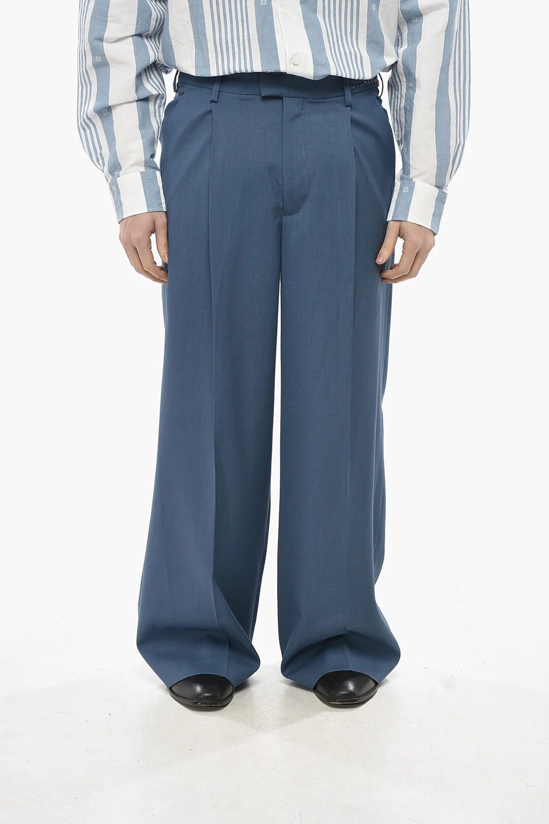 Marni og1mm0326 Mohair-Blend Pant in Light Blue Size US 32 / EU 48 - 1 Thumbnail