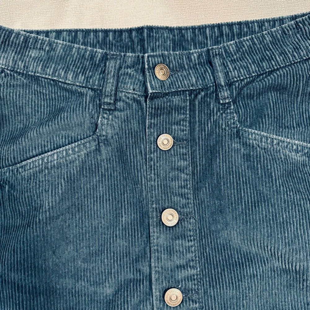 Free People NWT New Free People Ray Corduroy Blue Mini Skirt Size 6 Size 28" / US 6 / IT 42 - 4 Thumbnail