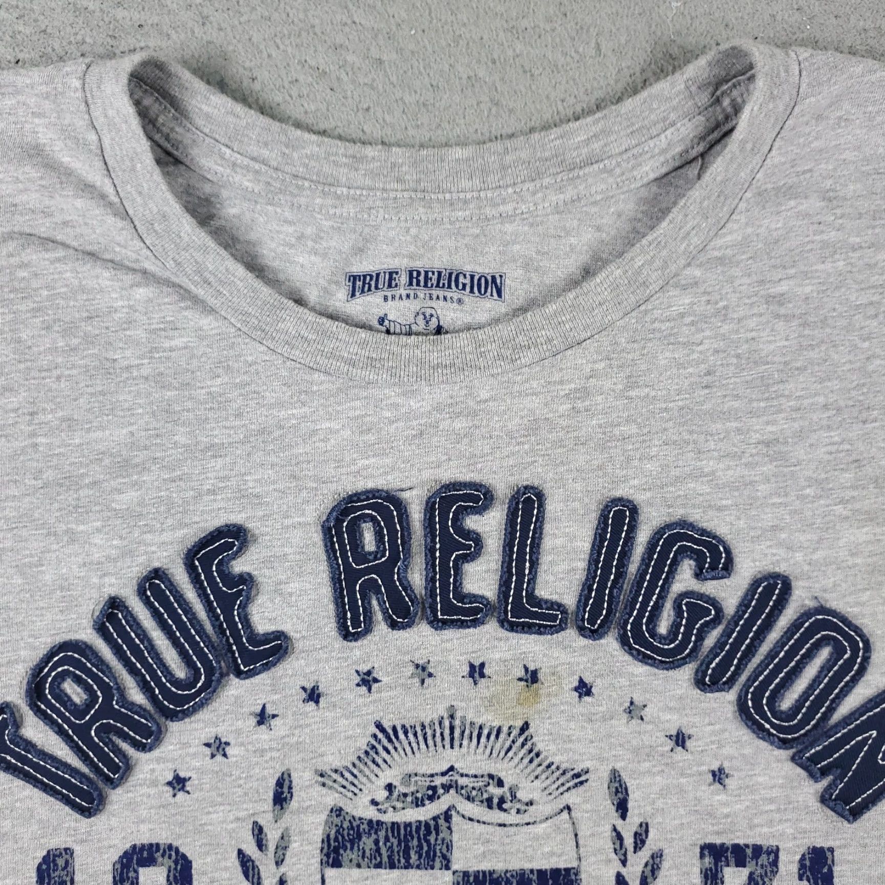 True Religion True Religion Shirt Mens XL Gray Casual Short Sleeve Graphic Size US XL / EU 56 / 4 - 3 Thumbnail