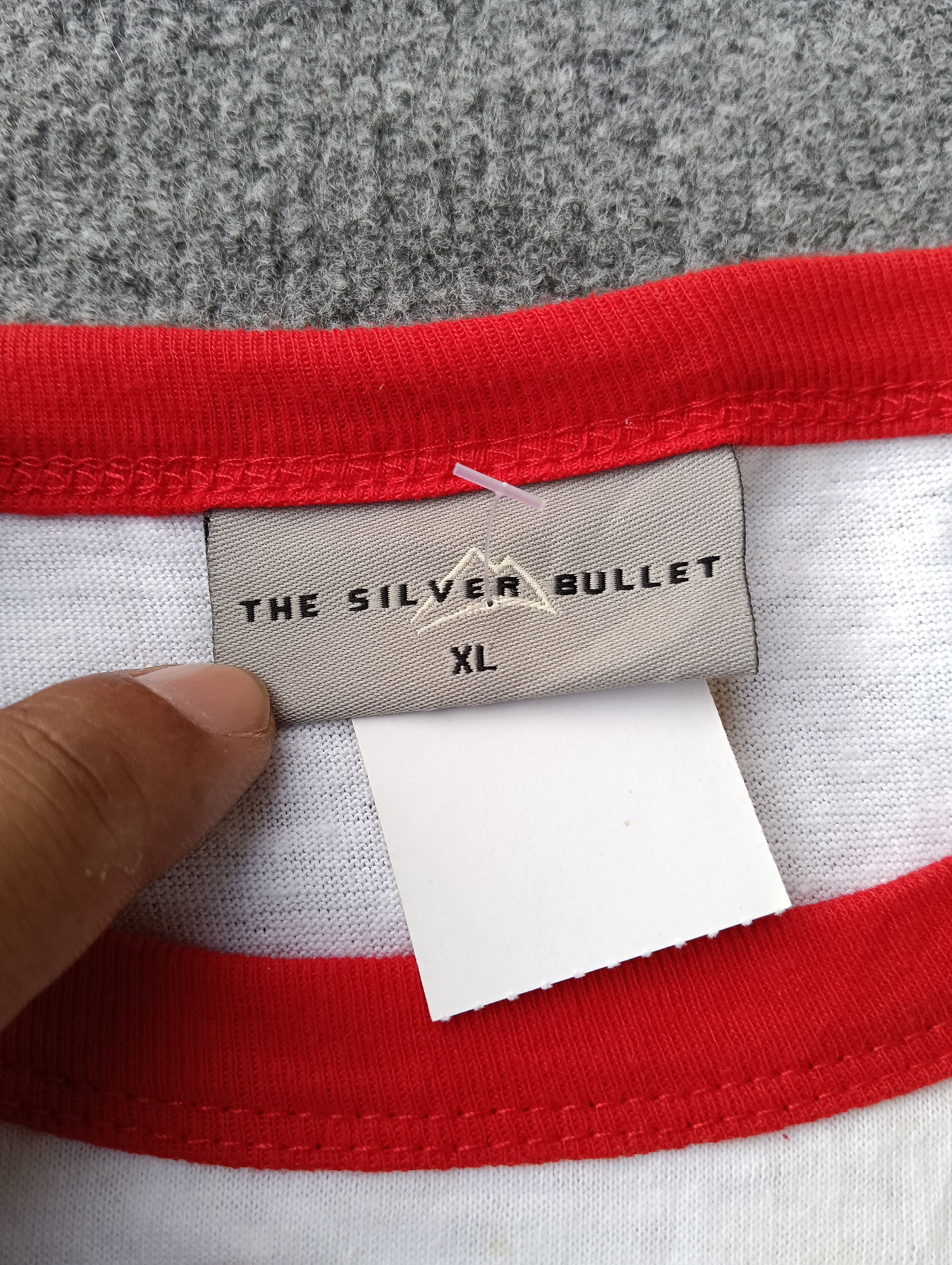 Vintage Vintage The Silver Bullet ringer white Tshirt. Size US XL / EU 56 / 4 - 5 Thumbnail