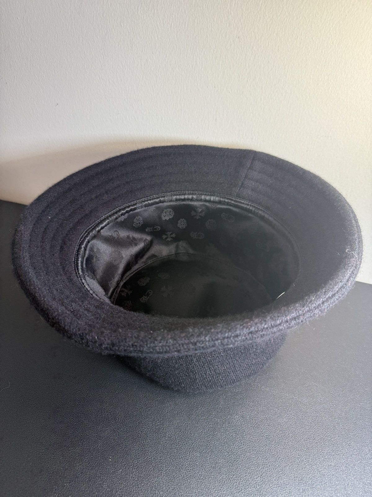 Chrome Hearts Brand New Cashmere Silk Black/Red Chrome Hearts Bucket Hat Size ONE SIZE - 8 Thumbnail