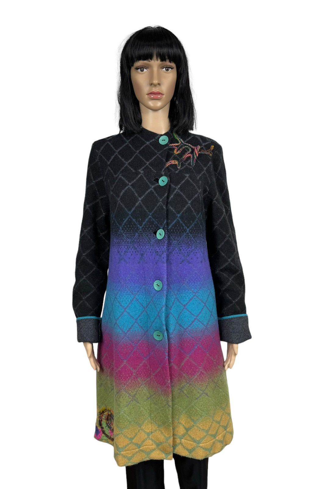 Designer Ivko Woman Wool Knit Coat Multicolor Embroidered size M Size M / US 6-8 / IT 42-44 - 1 Thumbnail