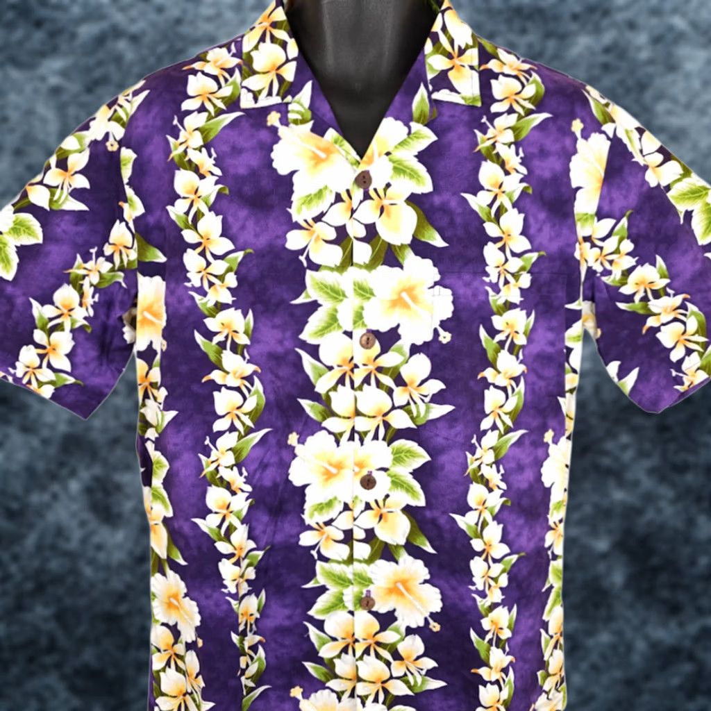 Vintage VINTAGE Royal Hawaiian Creations Shirt Mens Large Purple Cotton Button-Up Short Sleeve Hawaii Floral Theme Mens Size US L / EU 52-54 / 3 - 1 Thumbnail