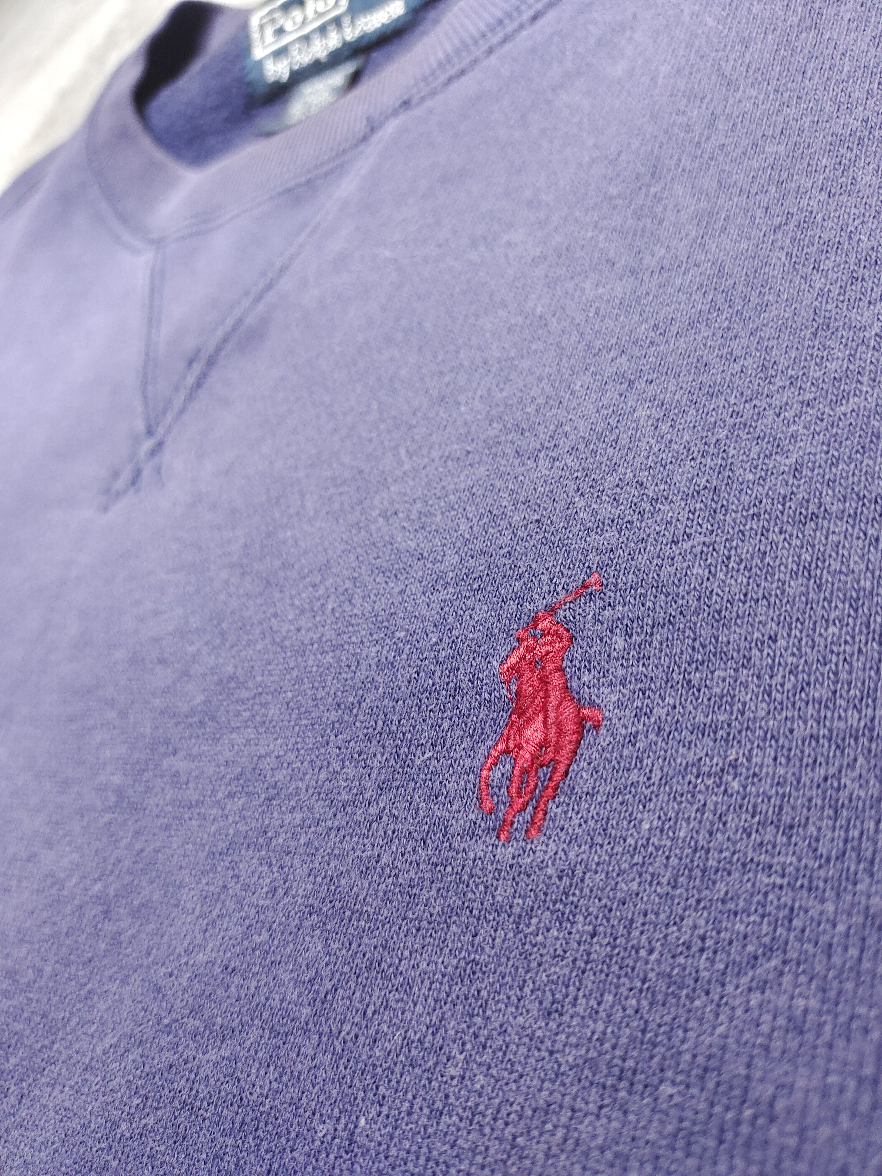 Ralph Lauren DISTRESSED RALPH LAUREN PURPLE INDIGO CREWNECK SWEATSHIRT Size US M / EU 48-50 / 2 - 3 Thumbnail