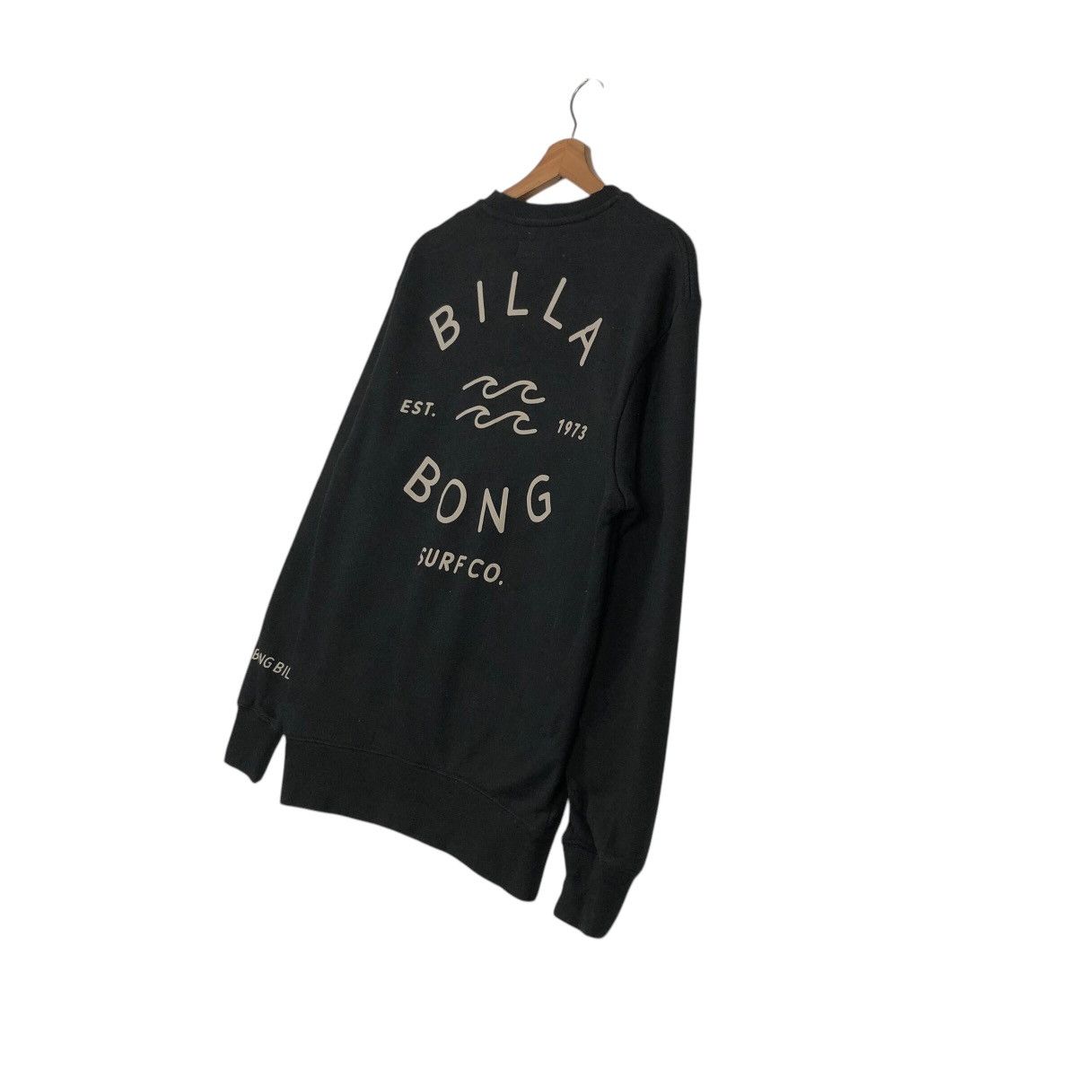 Japanese Brand × Vintage 📌Rich Black Vintage Sweatshirt Billabong Big Logo Size US S / EU 44-46 / 1 - 11 Thumbnail