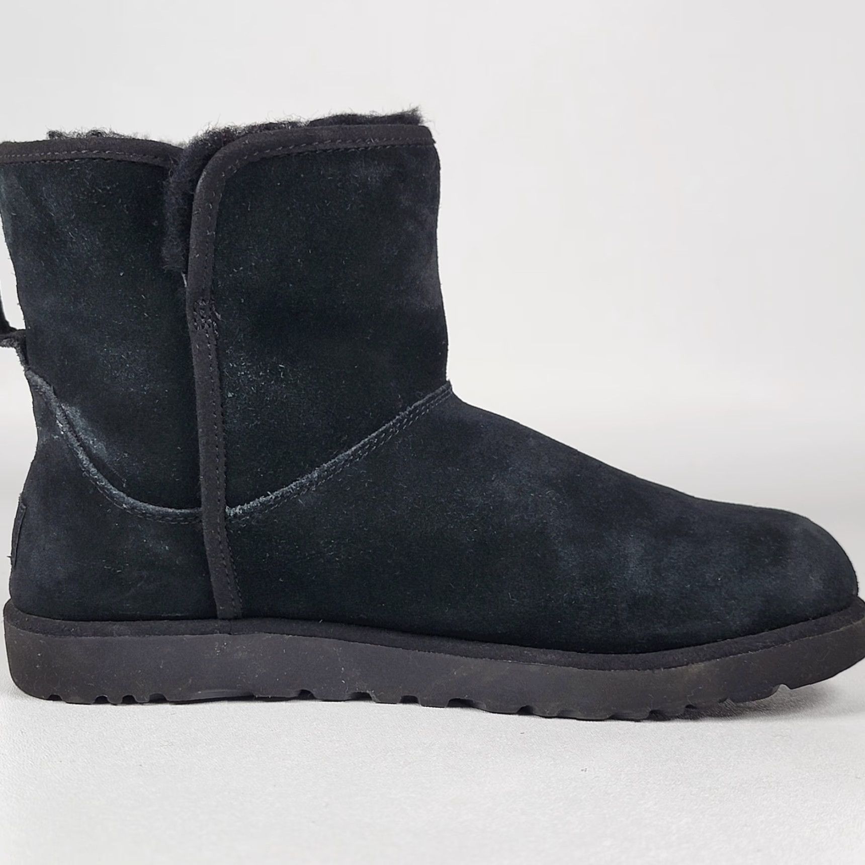 Ugg UGG Cory II Distressed Black Suede Women's Size 7 Boots Flat Heel Round Toe Casual Travel Shearling Lined Cushioned Comfort Snug Suede Upper Size US 5 / IT 35 - 5 Thumbnail