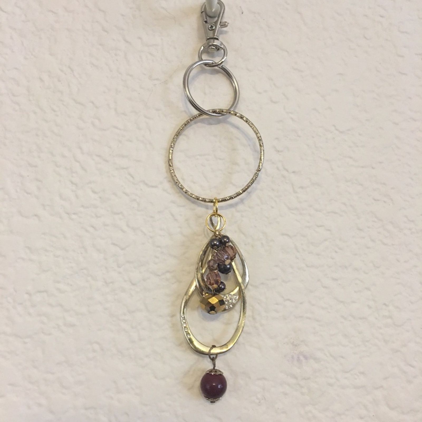 Handmade Vintage repurpose salvaged estate gem keychain Size ONE SIZE - 1 Thumbnail