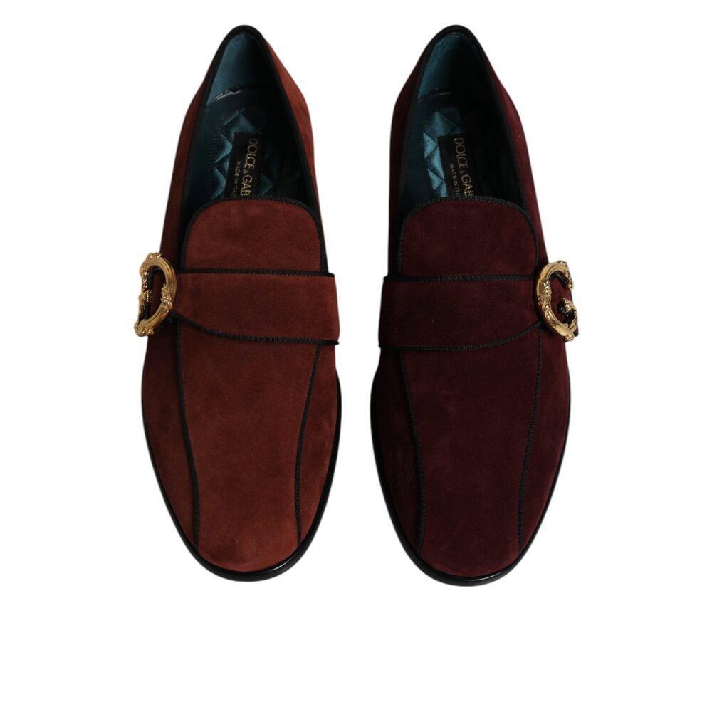 Dolce & Gabbana Dolce & Gabbana Bordeaux Suede Loafers Formal Men Dress Shoe Size US 8 / EU 41 - 3 Thumbnail