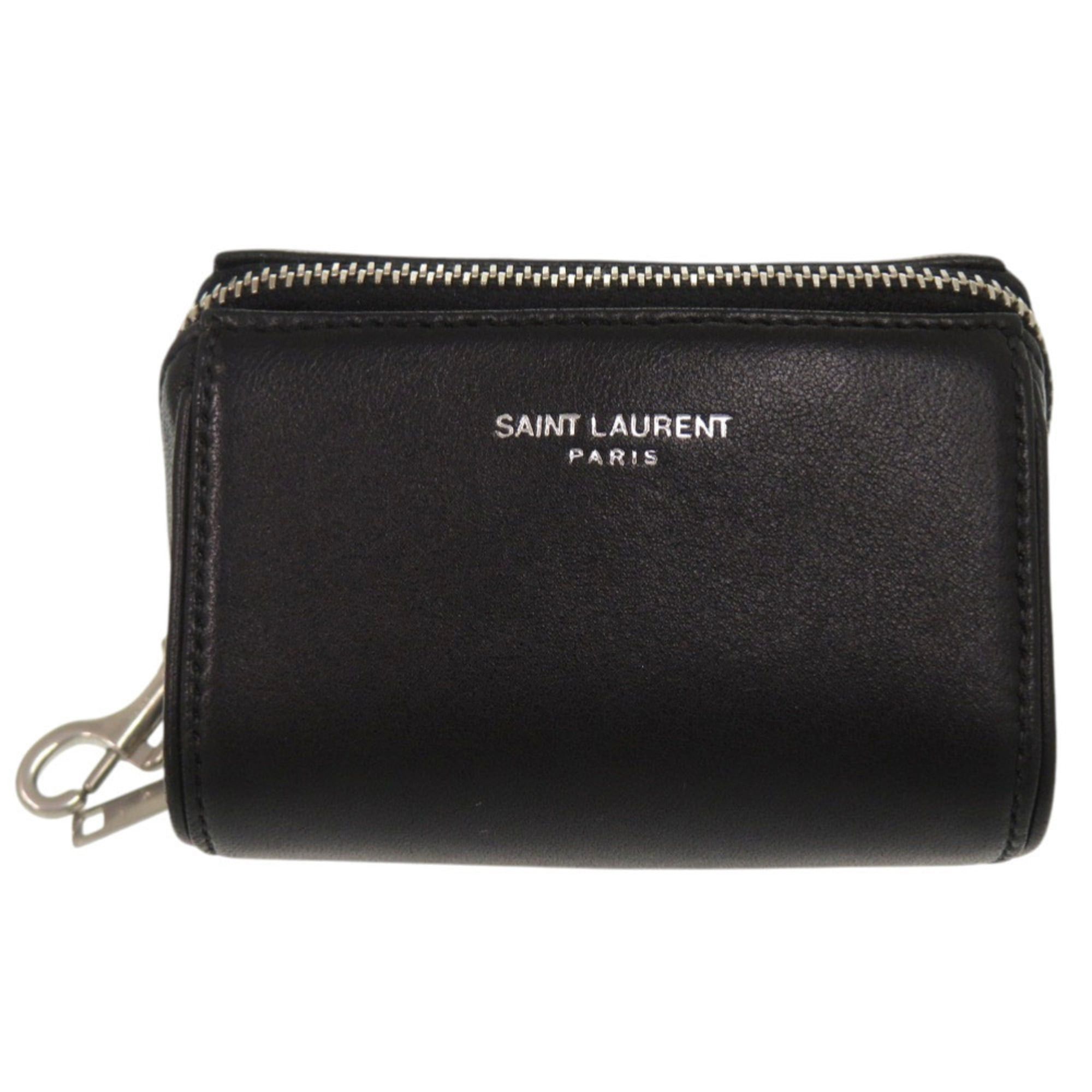 Yves Saint Laurent Yves Saint Laurent Excellent condition Saint Laurent Paris 2-way neck strap fragment zip box 777423-1EL0E silver hardware leather black handbag pouch accessory case shoulder bag 0640SAINT LAURENT PARIS Size ONE SIZE - 1 Thumbnail