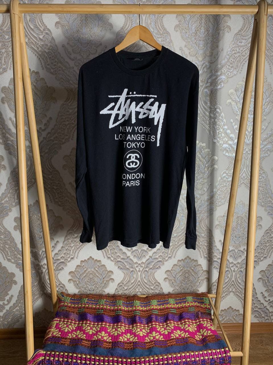 Vintage VERY RARE STUSSY BIG LOGO LONS SLEEVE JAPAN STYLE Y2K 90s | Grailed