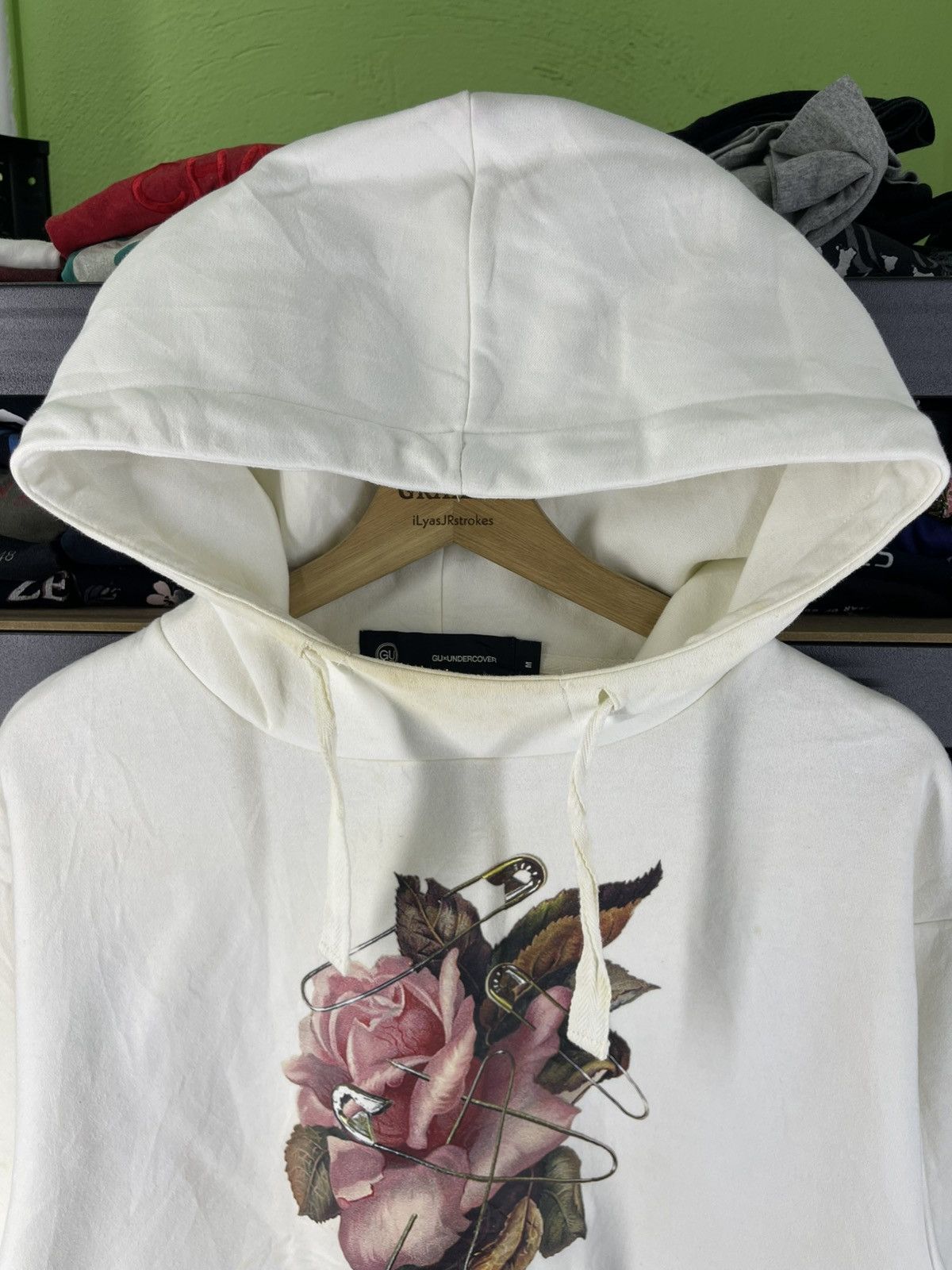 GU × Undercover GU x Undercover hoodie with a rose and safety pin hoodie Size M / US 6-8 / IT 42-44 - 6 Thumbnail