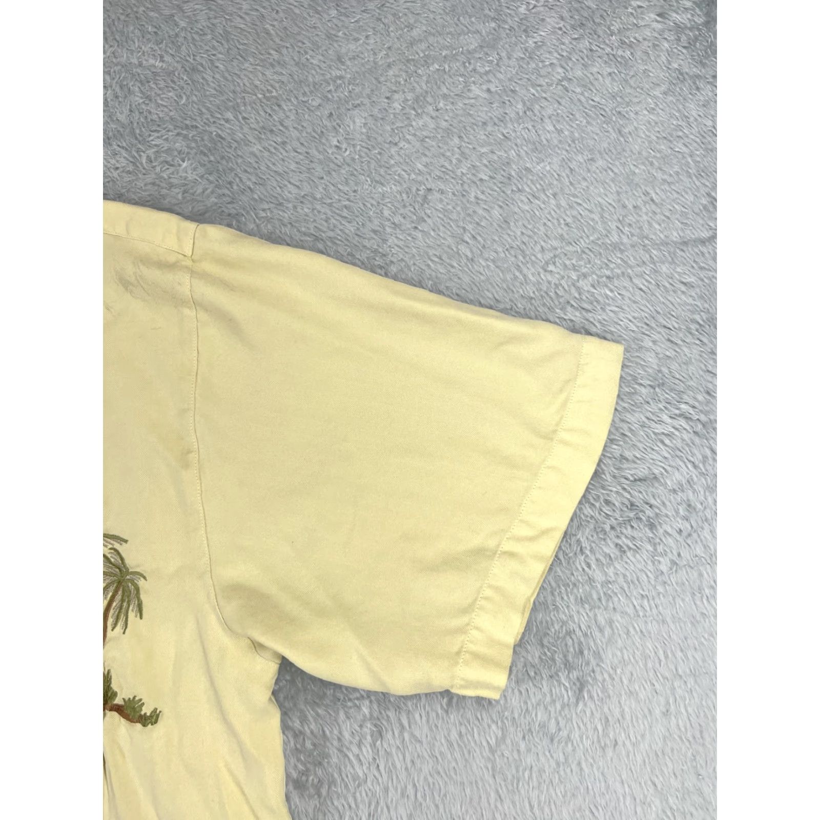Vintage Tiki Classics Shirt Men XL Yellow Palm Tree Embroidered 100% Silk Resort Aloha Hawaiian Floral Button-Up Casual Size US XL / EU 56 / 4 - 2 Thumbnail