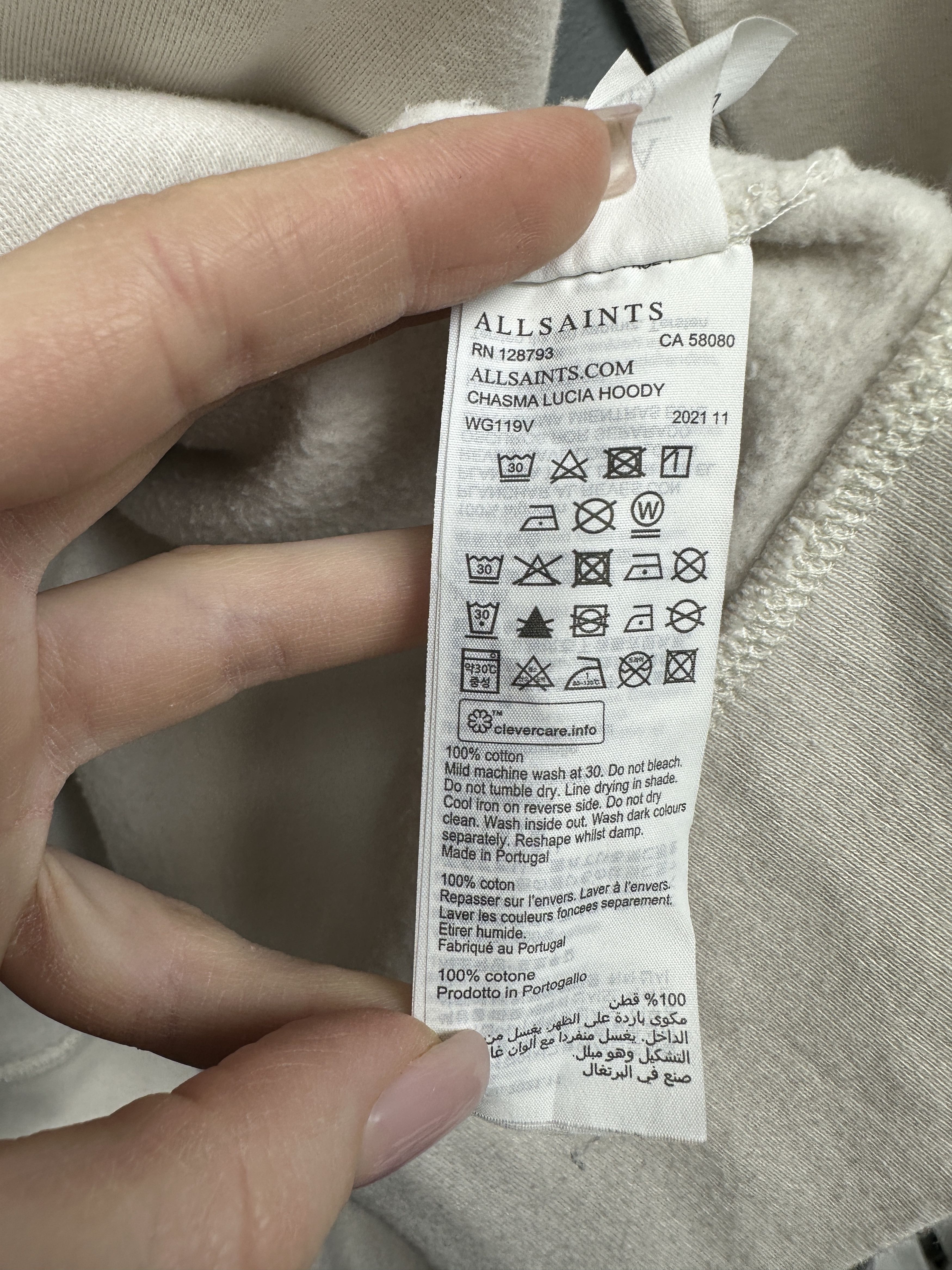 Allsaints Allsaints Womens Chasma Lucia Oversized Hoodie Size L / US 10 / IT 46 - 6 Thumbnail