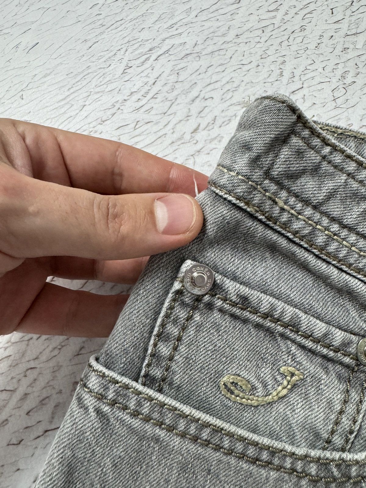 Jacob Cohen Jacob Cohen grey luxury denim handmade Japanese fabric jeans Size US 31 - 10 Thumbnail