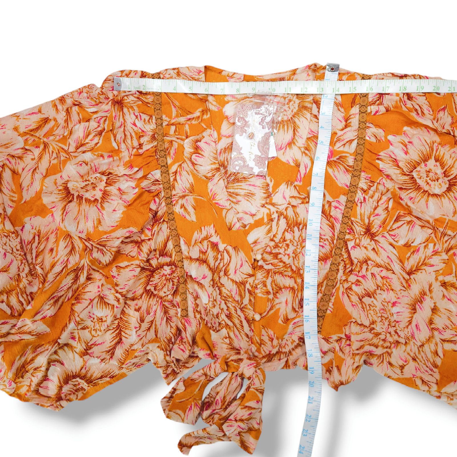 Other NWT Band of the Free Libby Floral Bell Sleeve Crop Top Sz. L Size L / US 10 / IT 46 - 6 Thumbnail