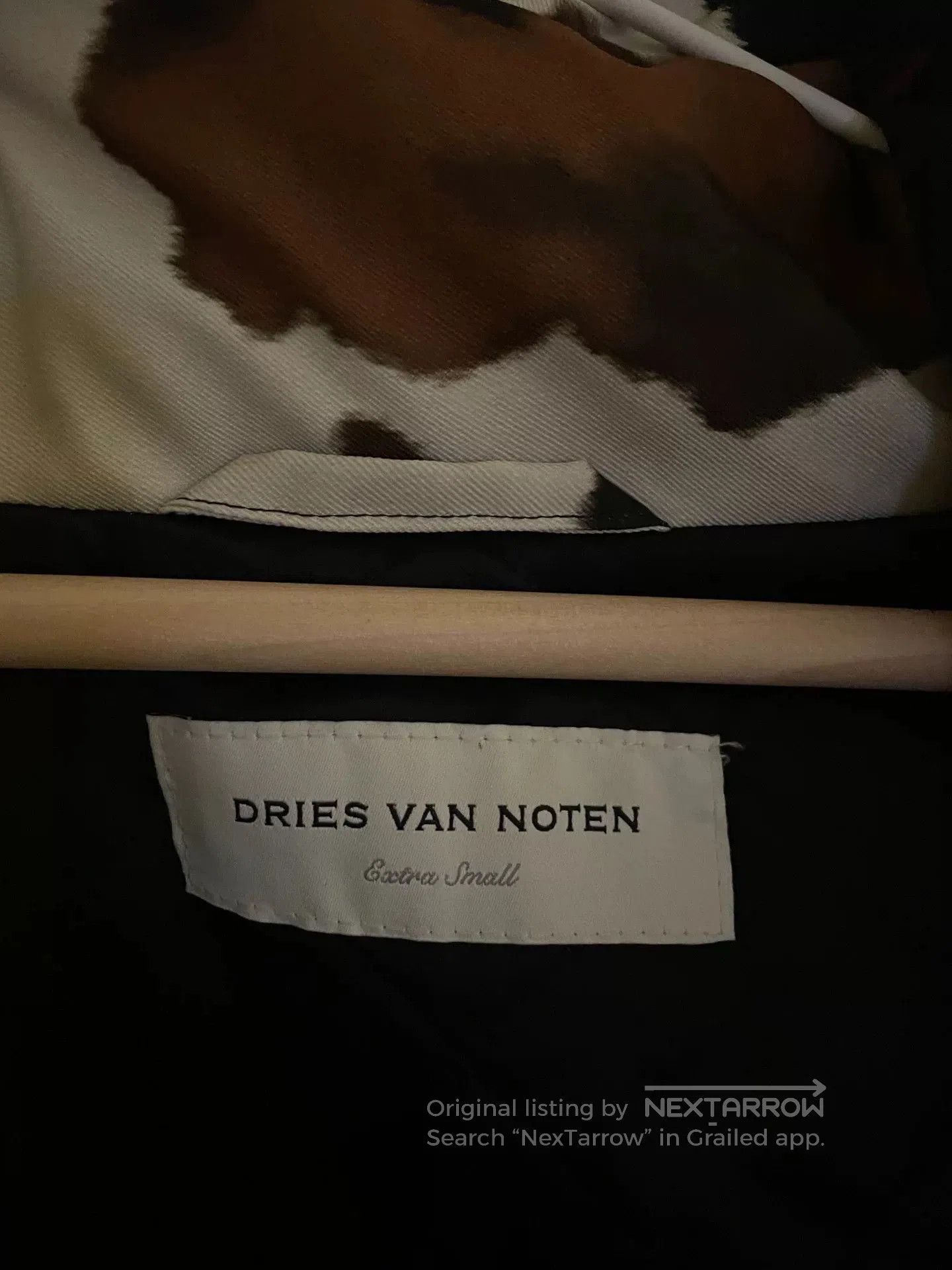 Dries Van Noten oversized black and white cow print coat. Size US XS / EU 42 / 0 - 3 Thumbnail
