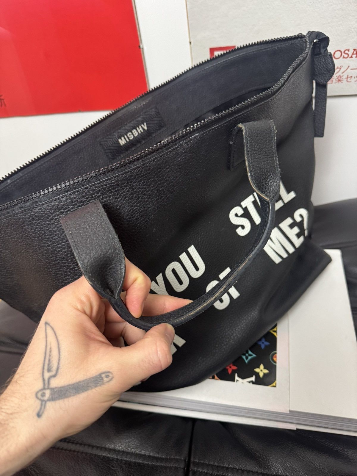 Misbhv MISBHV Designer Leather Hand Bag Do You Still Think Of Me? Size ONE SIZE - 12 Thumbnail