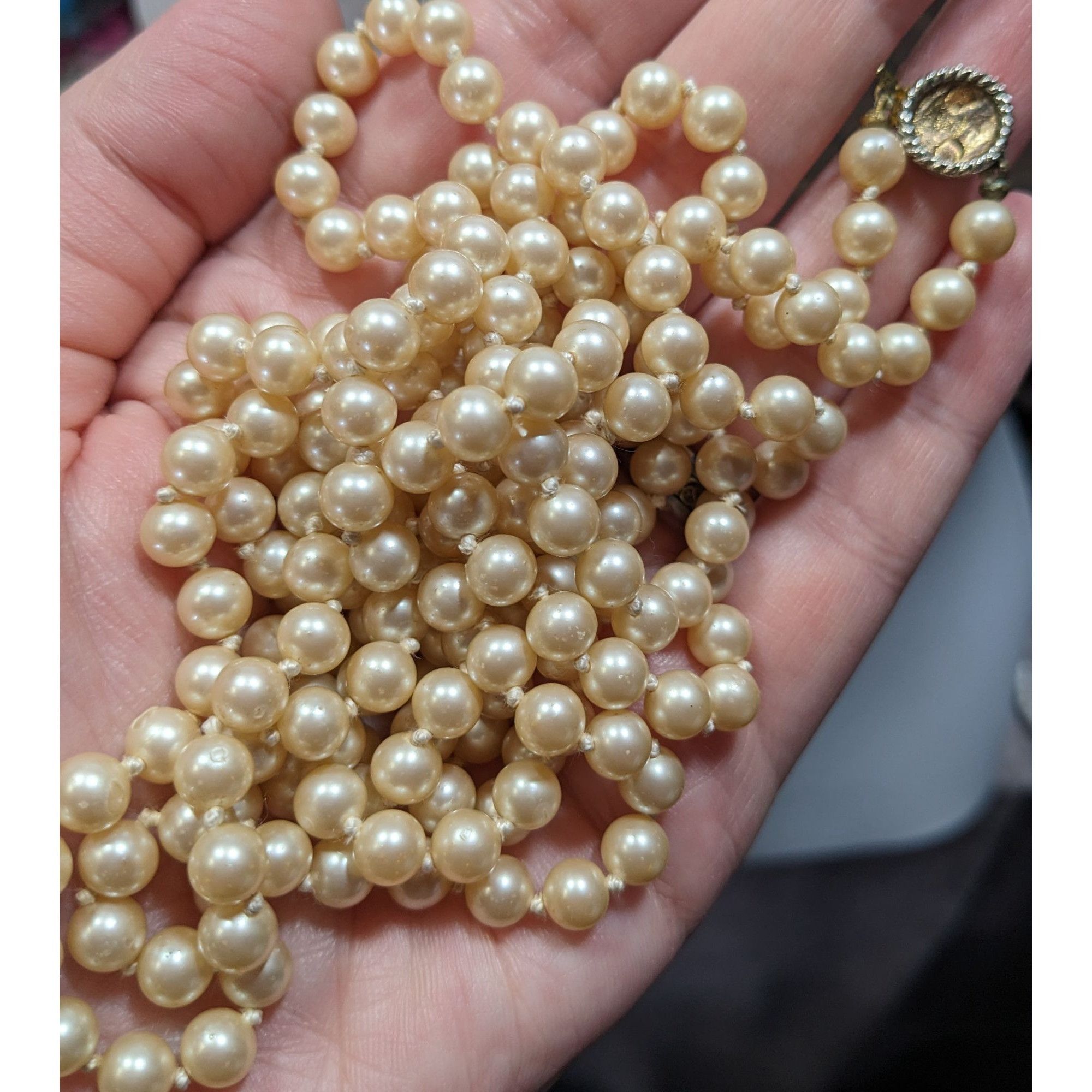Other Vintage Japanese Cream Faux Pearl Extra Long Beaded Necklace Size ONE SIZE - 8 Thumbnail