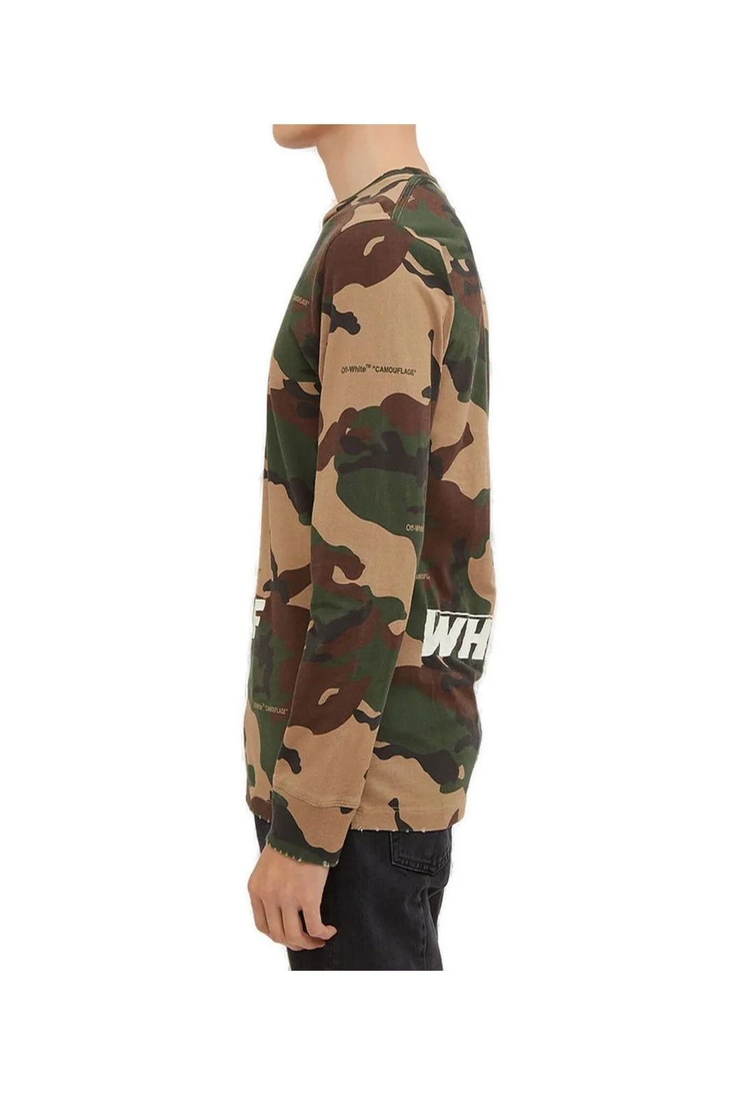 Off-White Camo Embroidered Logo Distressed LS T-Shirt Size US M / EU 48-50 / 2 - 3 Thumbnail