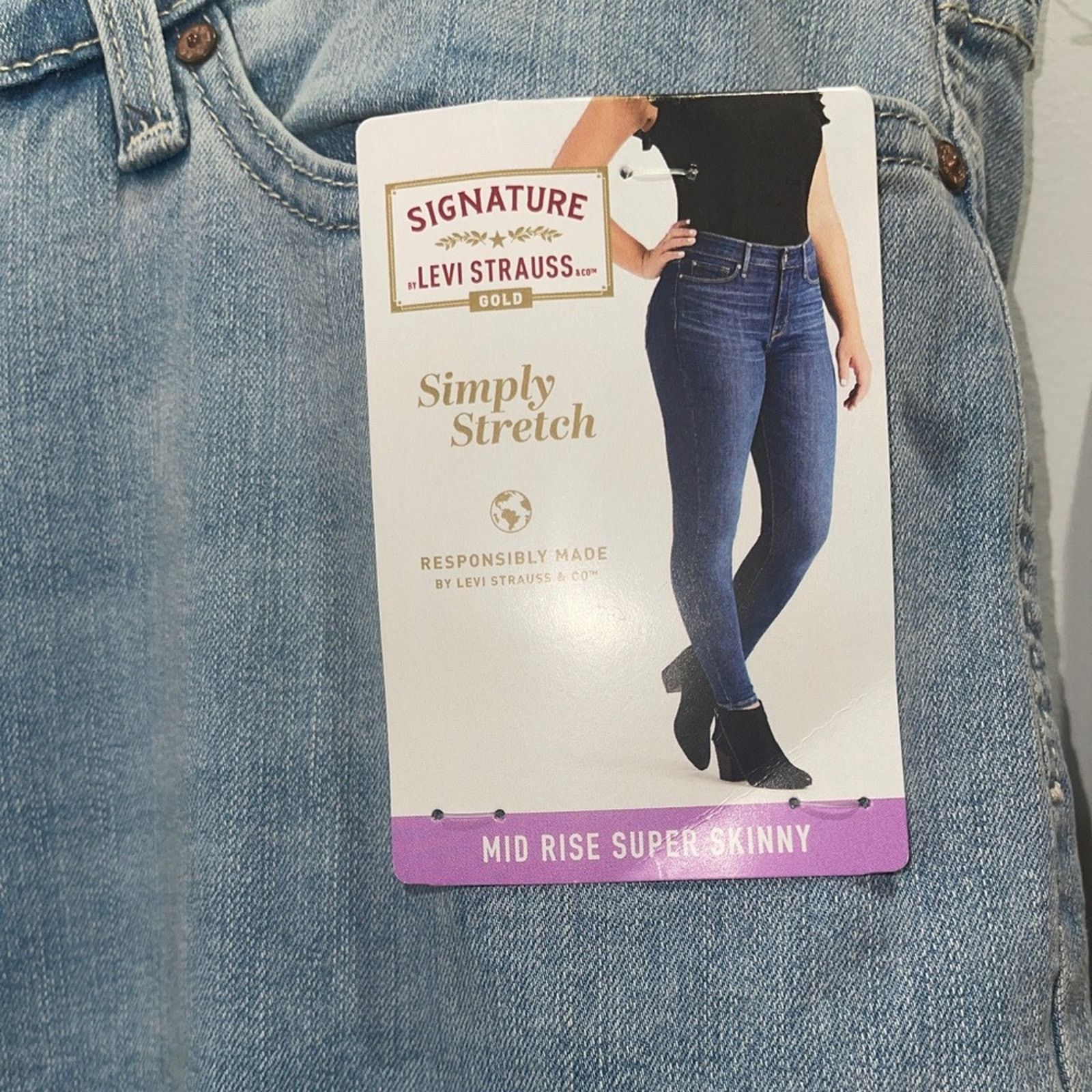 Levi's LEVI'S Simply Stretch Light Wash Mid-Rise Super Skinny Jean Size 39" - 5 Thumbnail