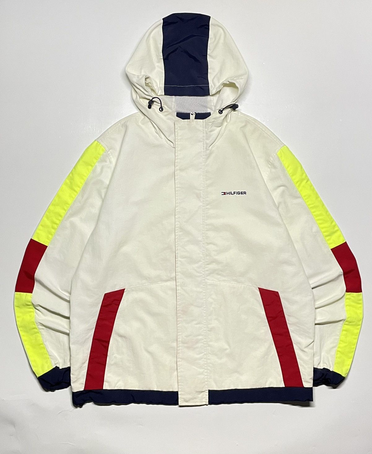Tommy Hilfiger × Vintage Tommy Hilfiger combine bigflag white sportwear jacket Size US L / EU 52-54 / 3 - 11 Thumbnail