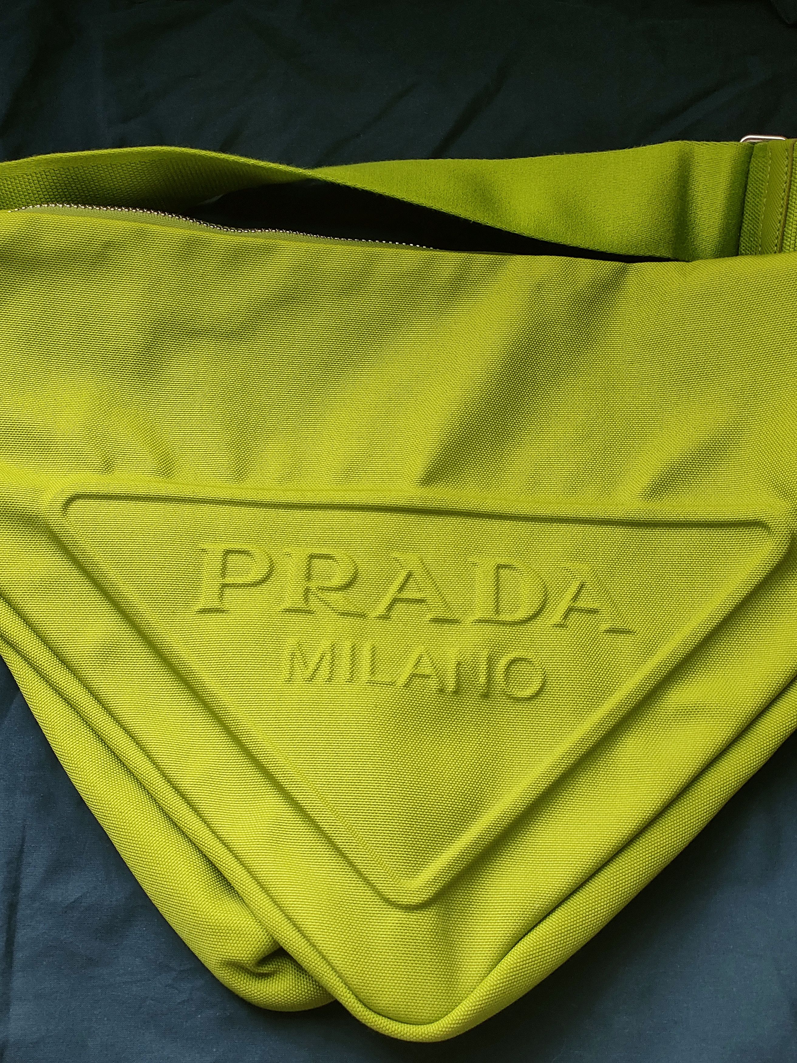 Prada Prada Avocado Canvas Micro Label Triangular Crossbody Bag Size ONE SIZE - 5 Thumbnail