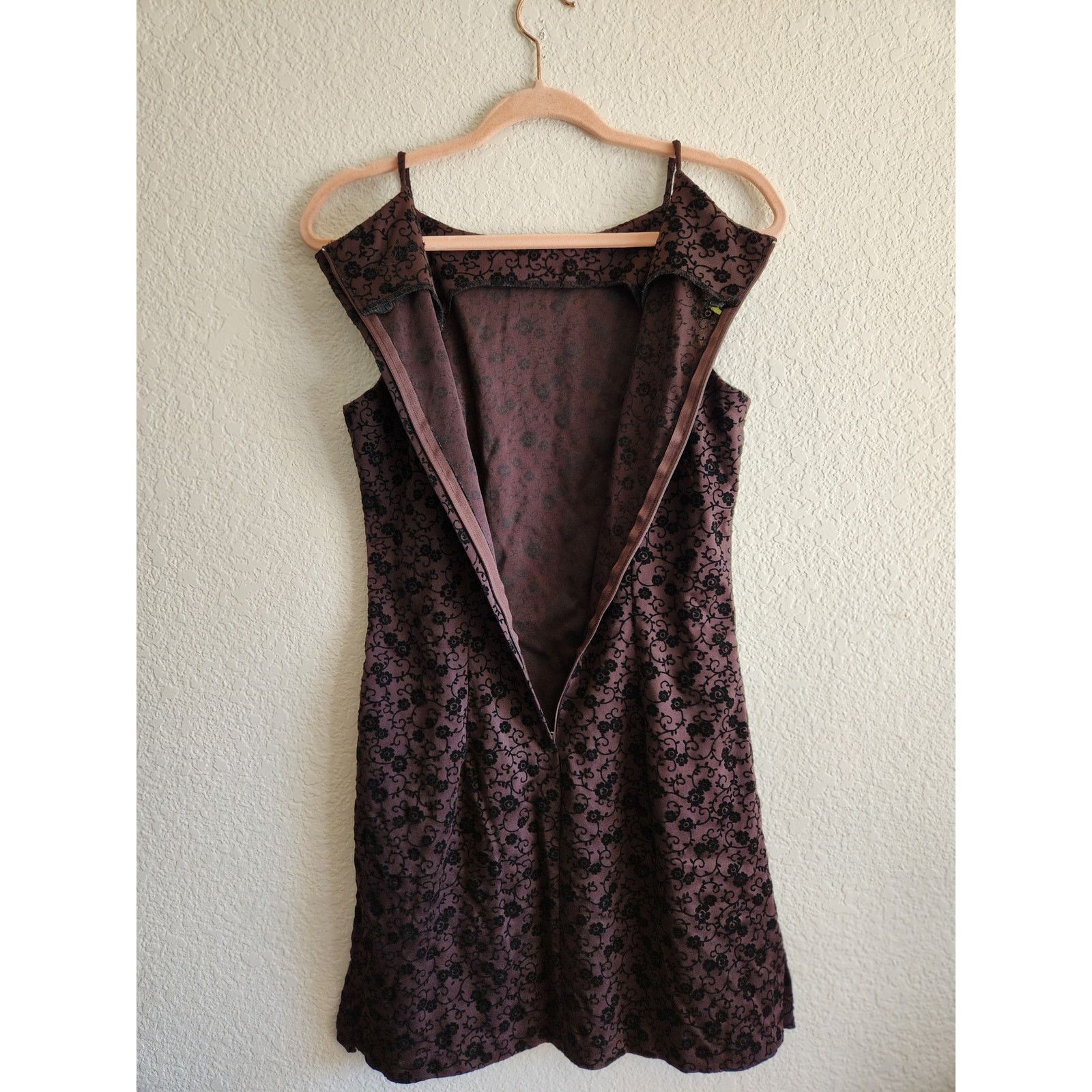 Other Y2k 90's Grunge Women's Floral Velvet Dress Size M / US 6-8 / IT 42-44 - 3 Thumbnail