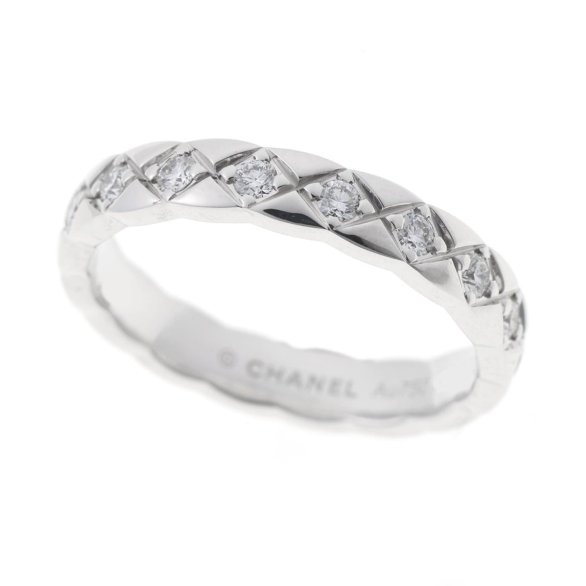 Chanel Chanel Coco Crush Collection Ring Mini Model Full Diamond J11871 750 18KWG #8 Size ONE SIZE - 1 Thumbnail