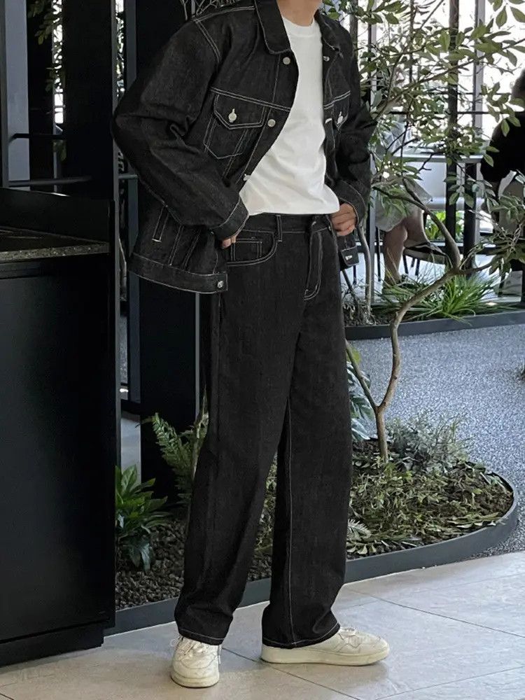 Japanese Brand Retro loose casual washed straight leg jeans Size US 32 / EU 48 - 3 Thumbnail