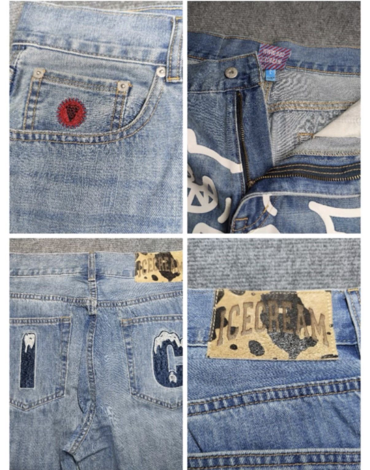 Billionaire Boys Club Billionaire Boys Club Flying Dog Print Raw Denim Jeans Size US 30 / EU 46 - 4 Thumbnail